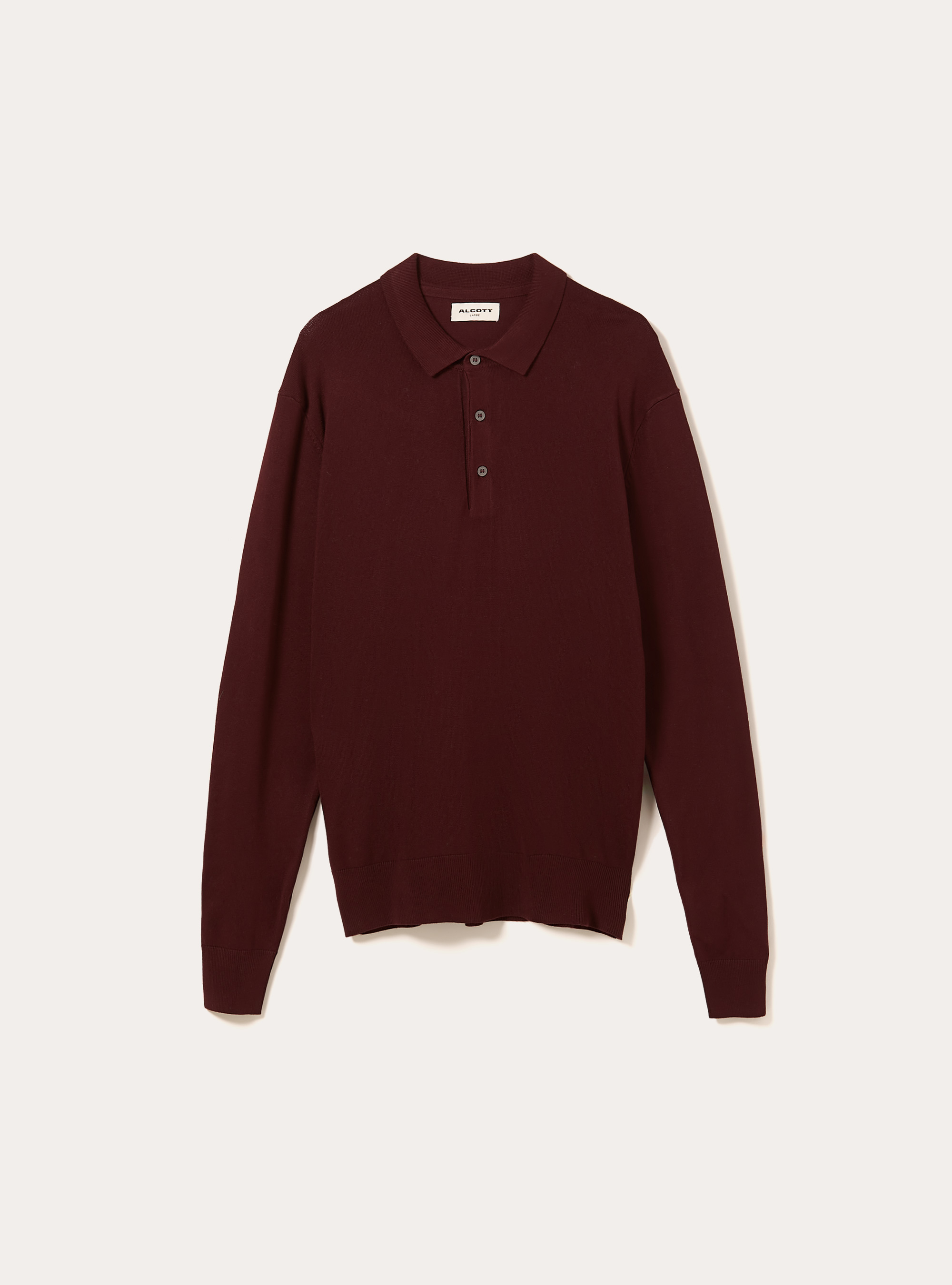 Polo de punto de manga larga, BO1 BORDEAUX DARK