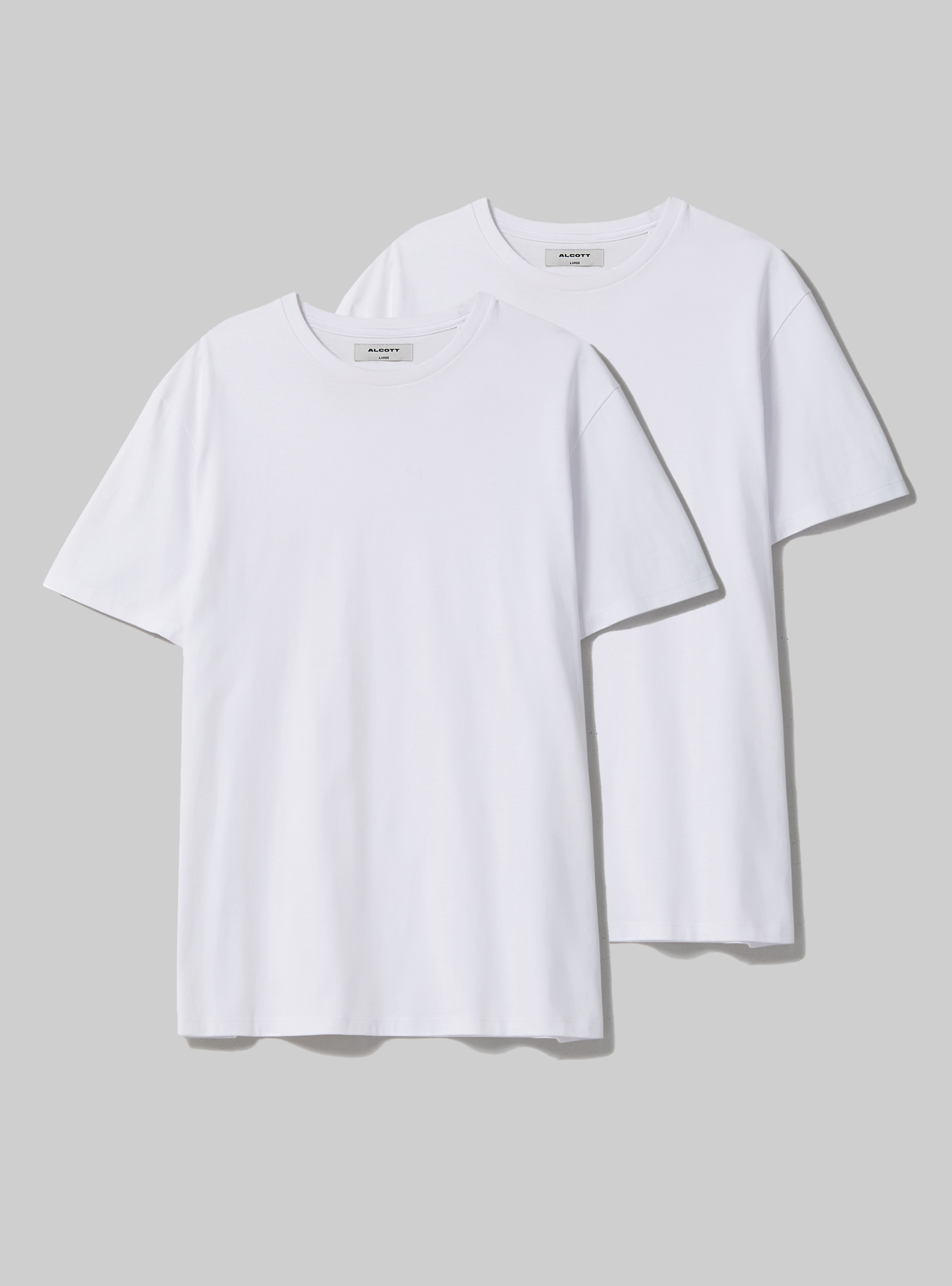Lot de 2 t-shirts en coton, WH3 WHITE