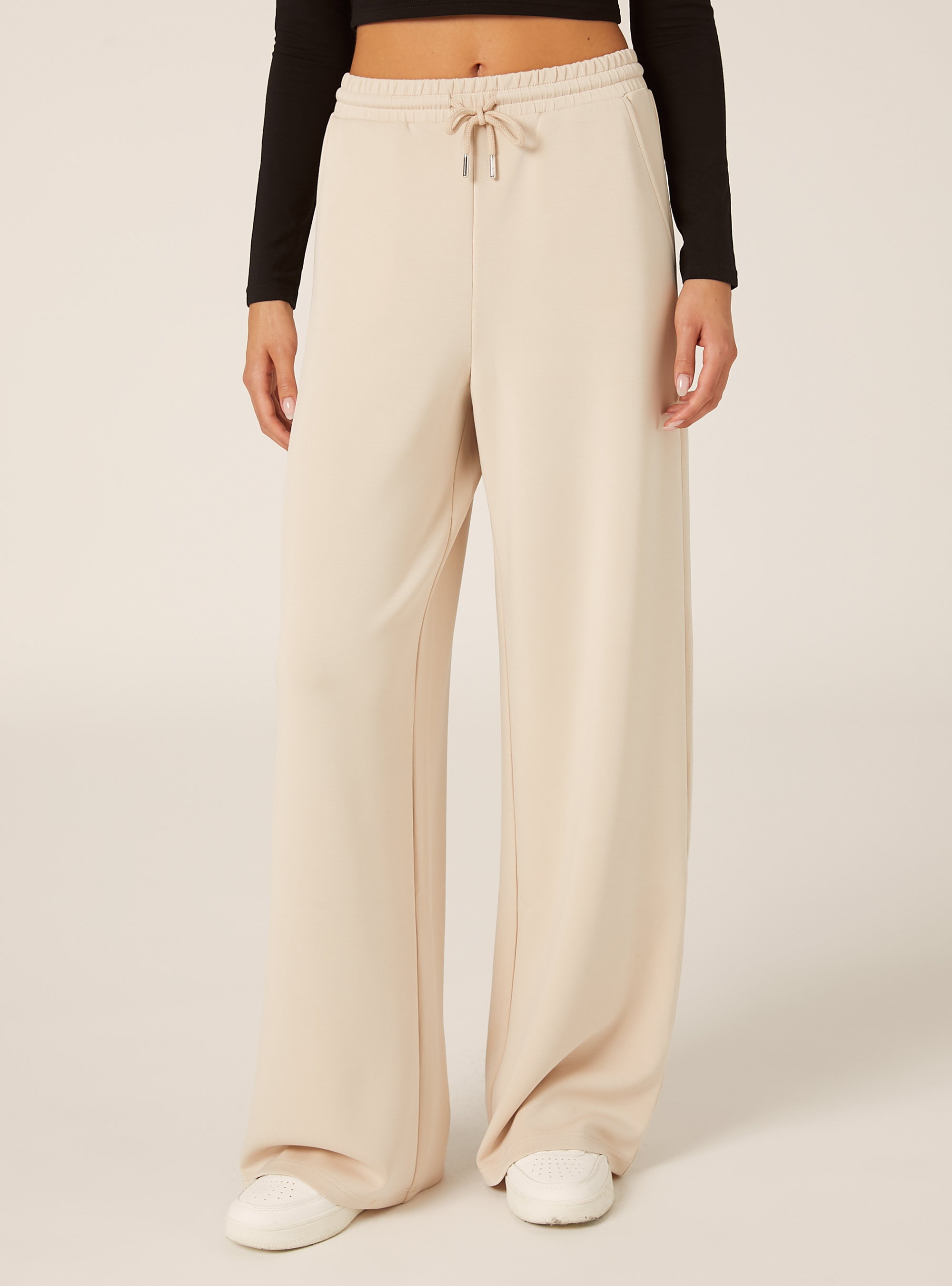 Jogger wide leg soft touch, BG3 BEIGE LIGHT