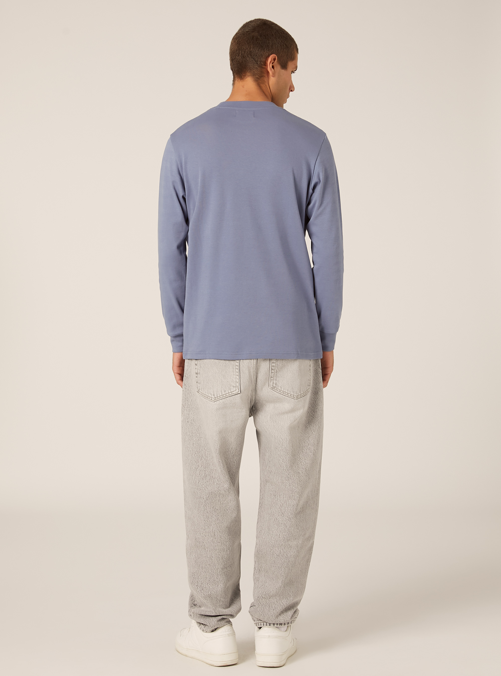 Long-sleeved cotton T-shirt, IN2 INDIGO MEDIUM