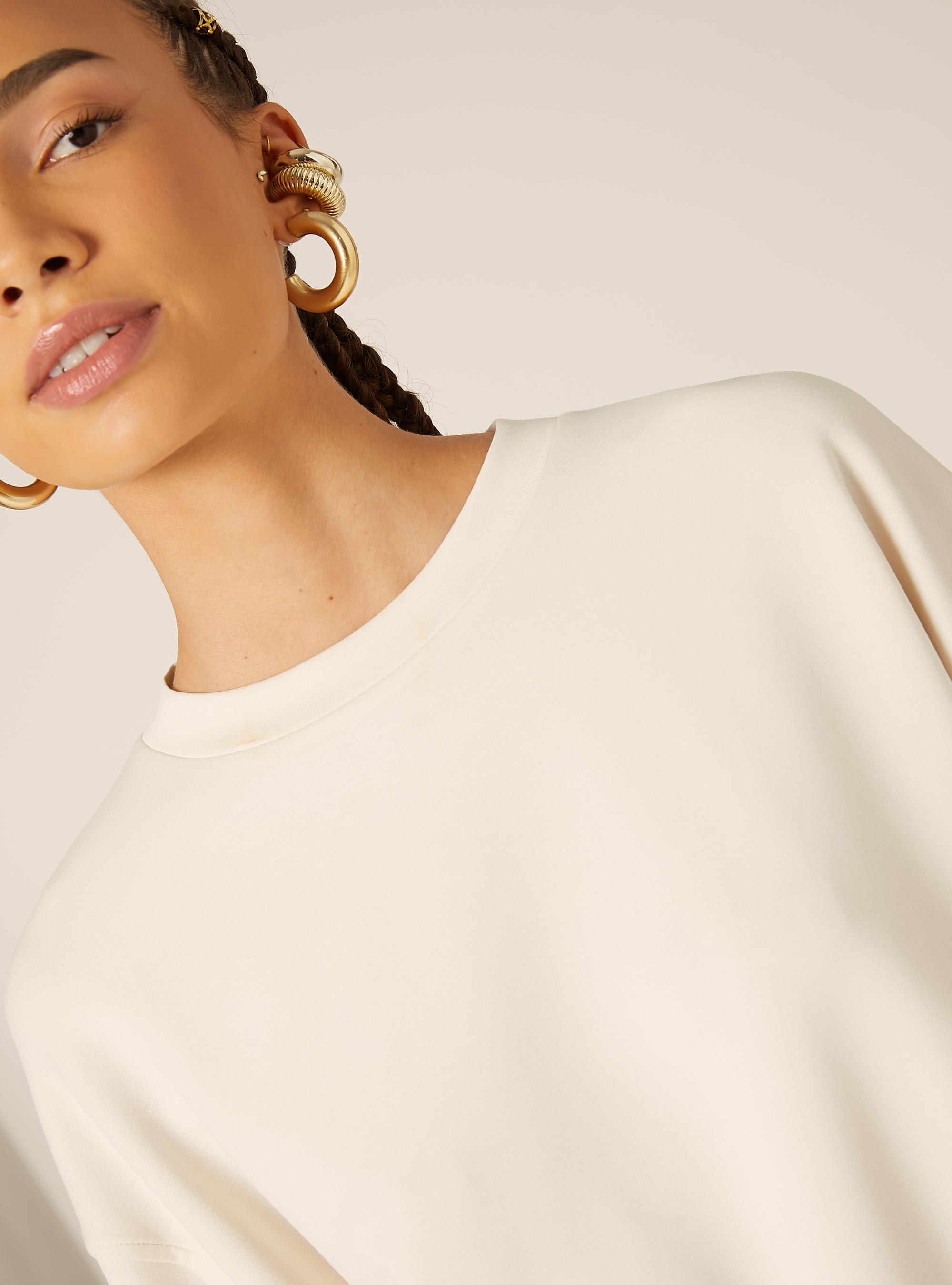 Soft touch sweatshirt, CR3 CREAM LIGHT