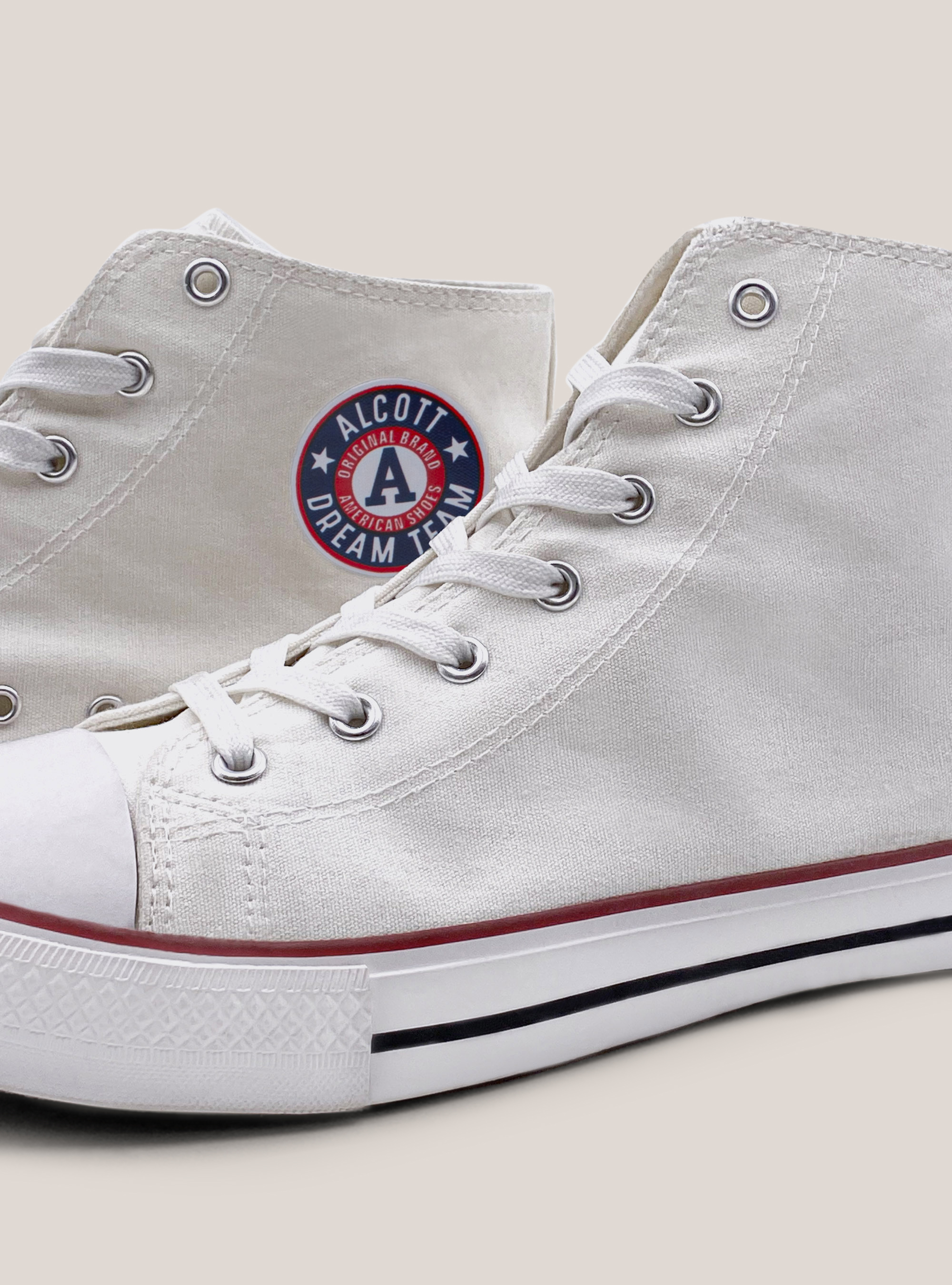 Stivaletto in tessuto alto con logo laterale