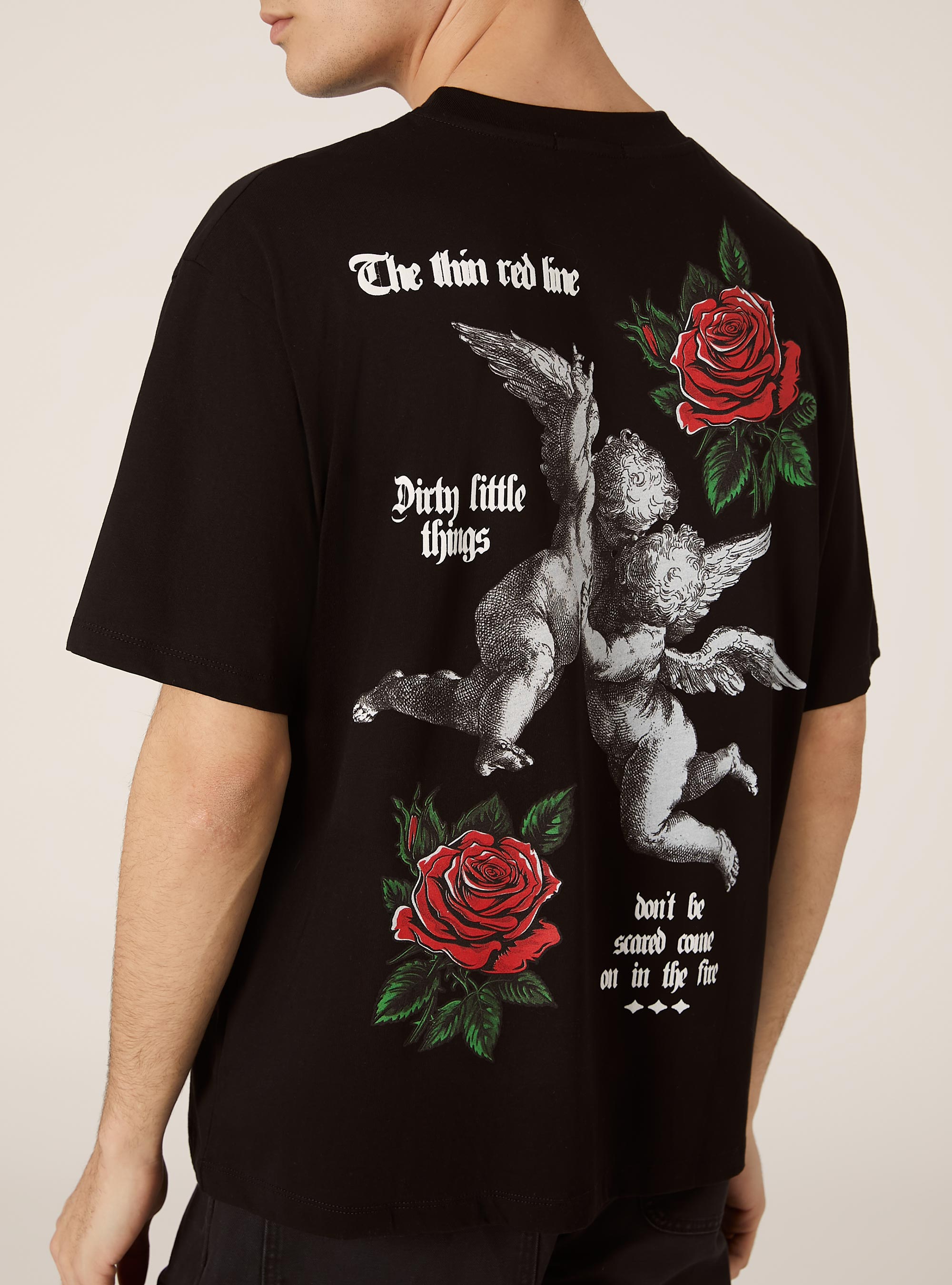 Boxy fit T-shirt with POP STATEMENT print, BK1 BLACK