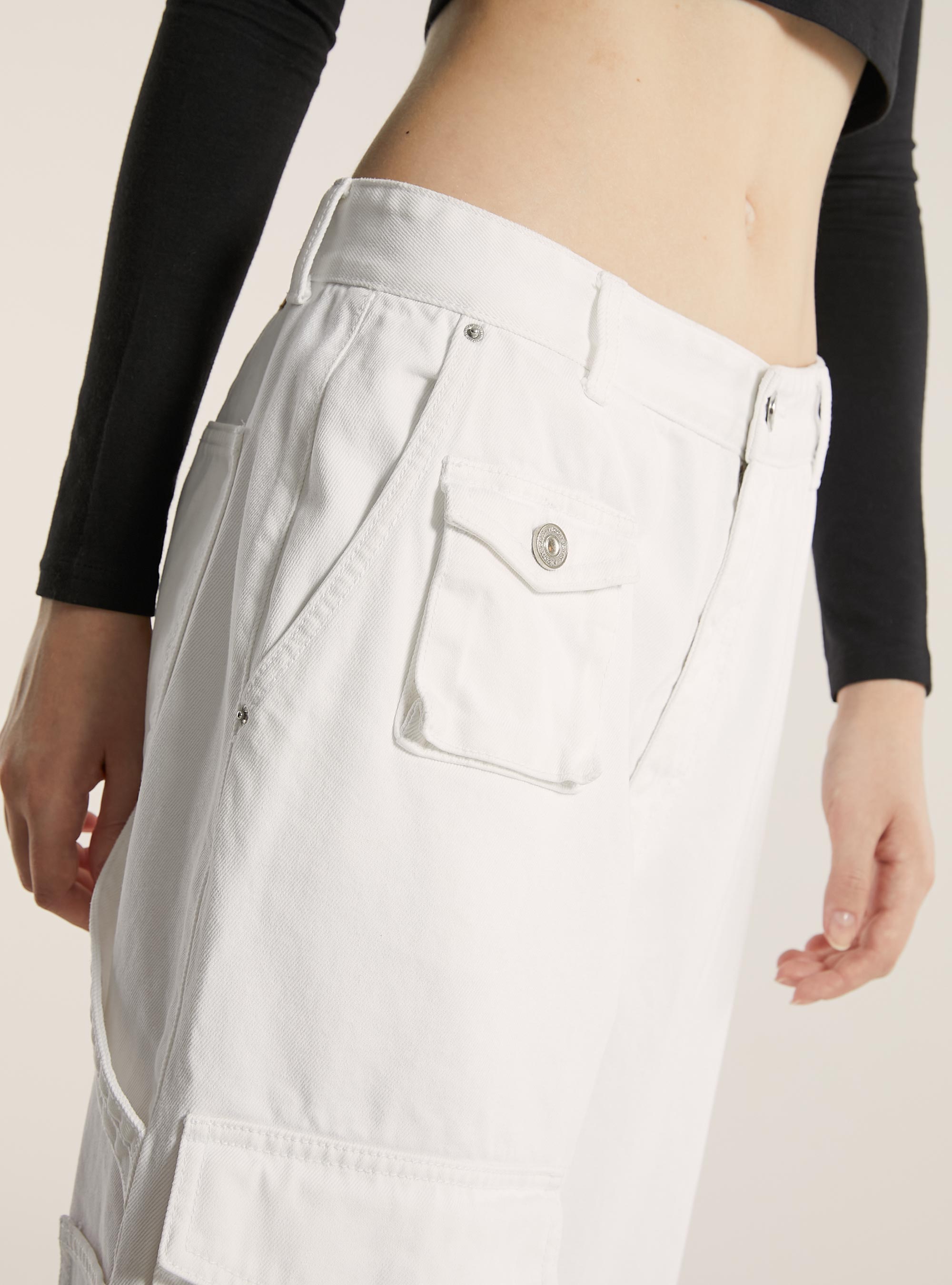 Multi cargo comfort fit jeans, D099 WHITE