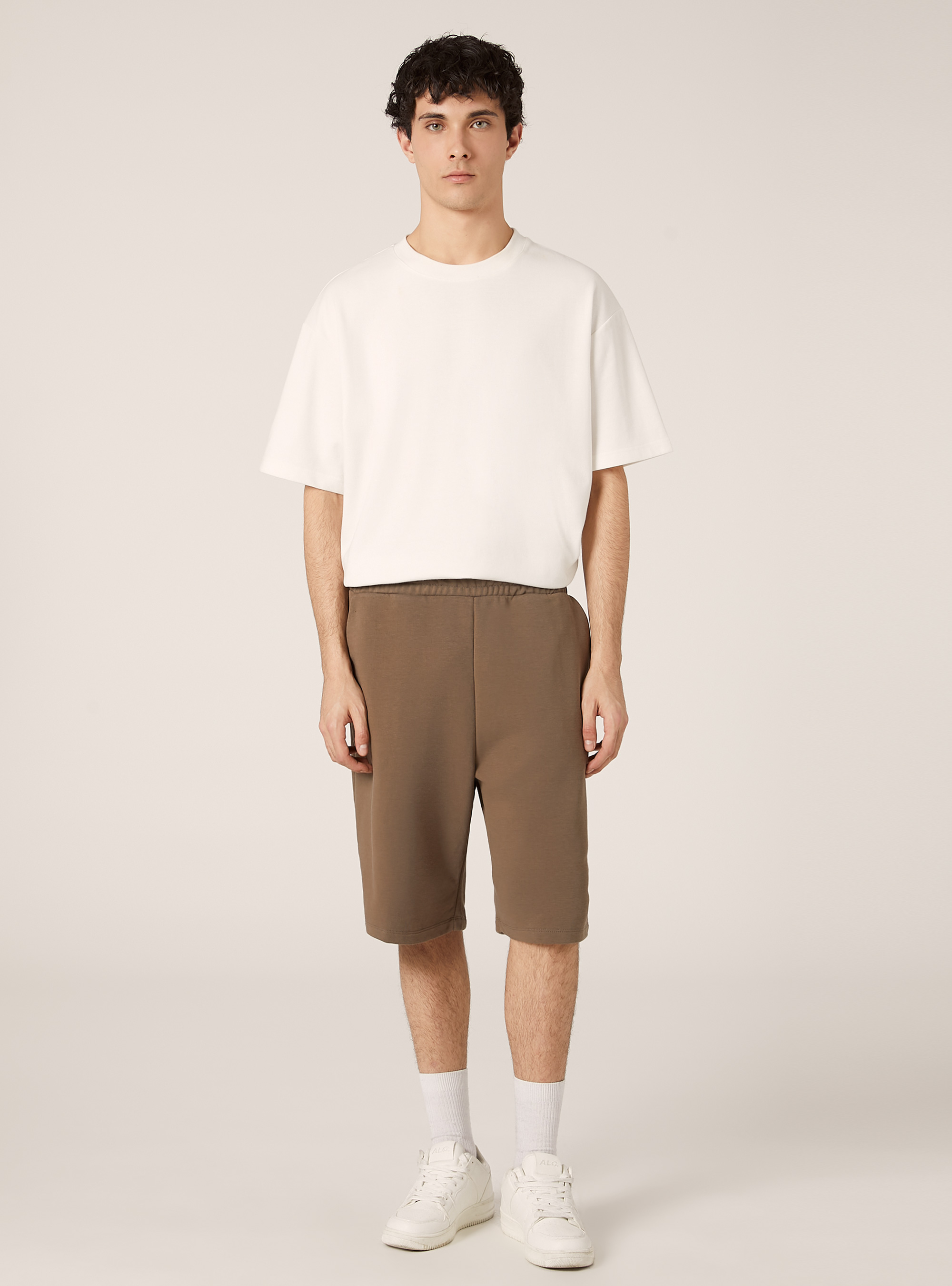 Bermuda de algod&oacute;n holgada, BR2 BROWN MEDIUM