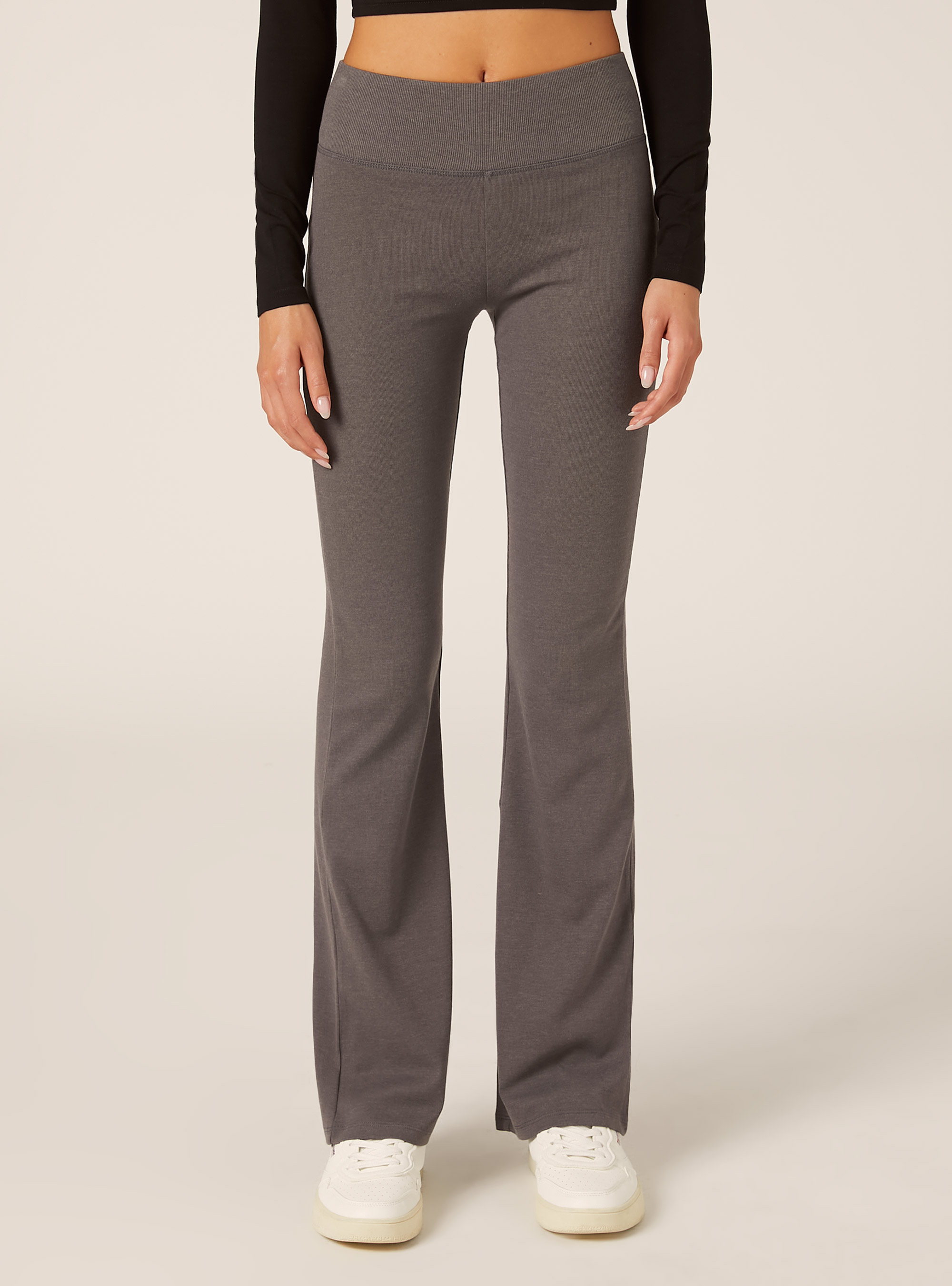 Flared leggings, MGY1 GREY MEL DARK