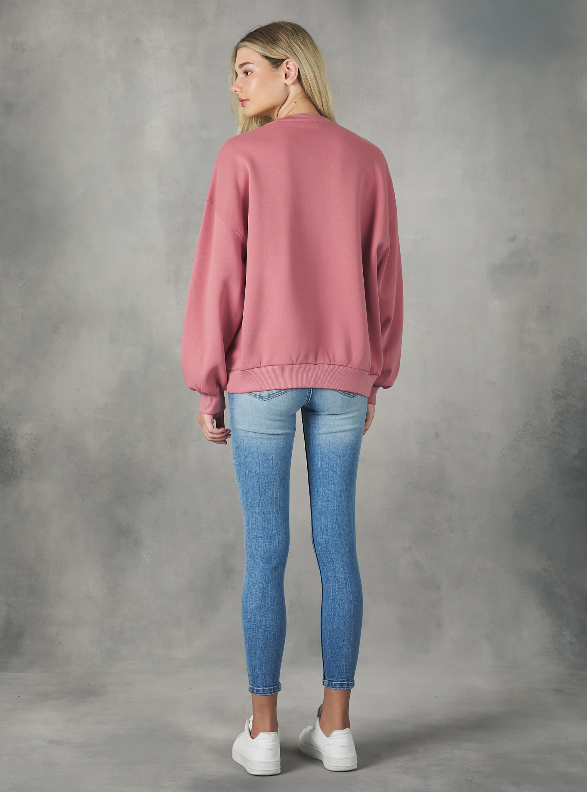 Sudadera college comfort fit de cuello redondo, PK2 PINK MEDIUM