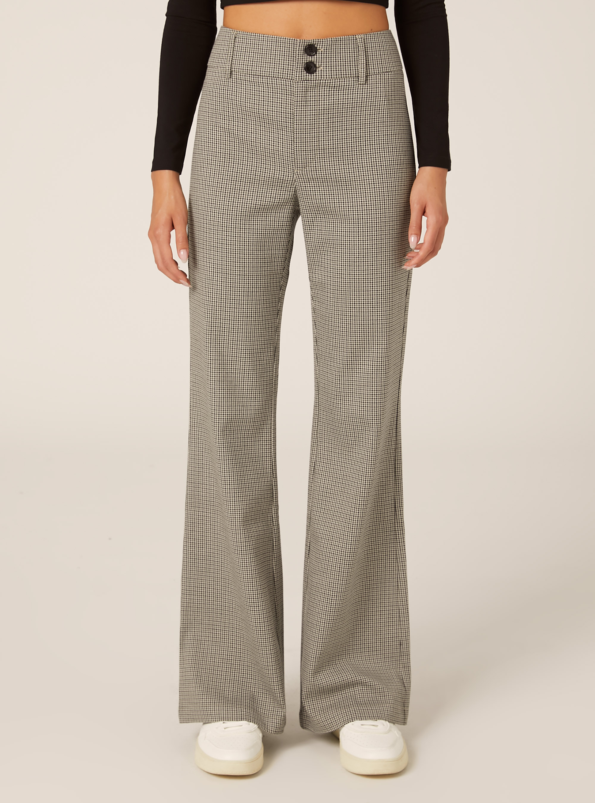 Pantaloni flare fit fantasia, BG2 BEIGE MEDIUM