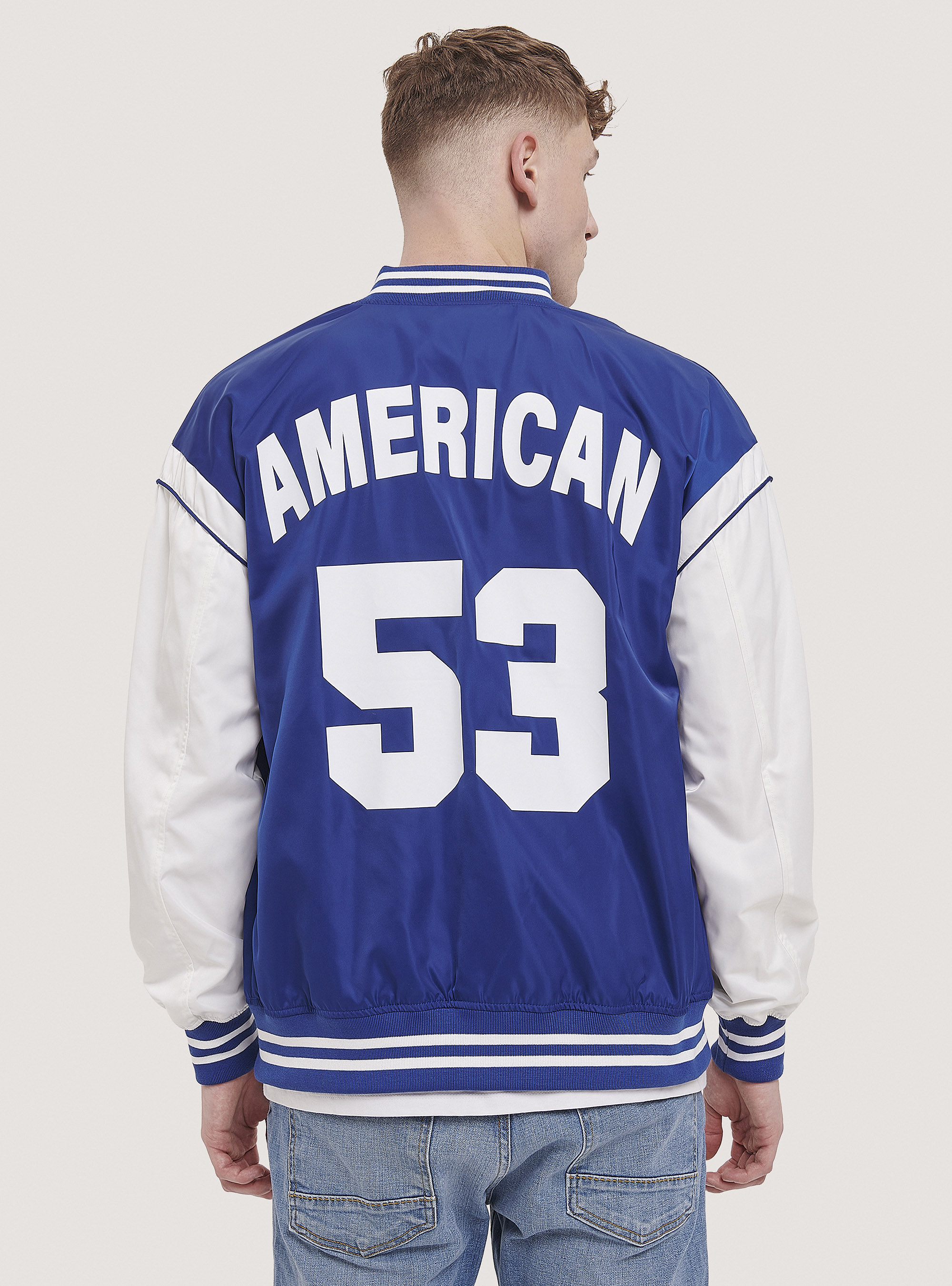 Satin college bomber jacket, C2227 ROYALE