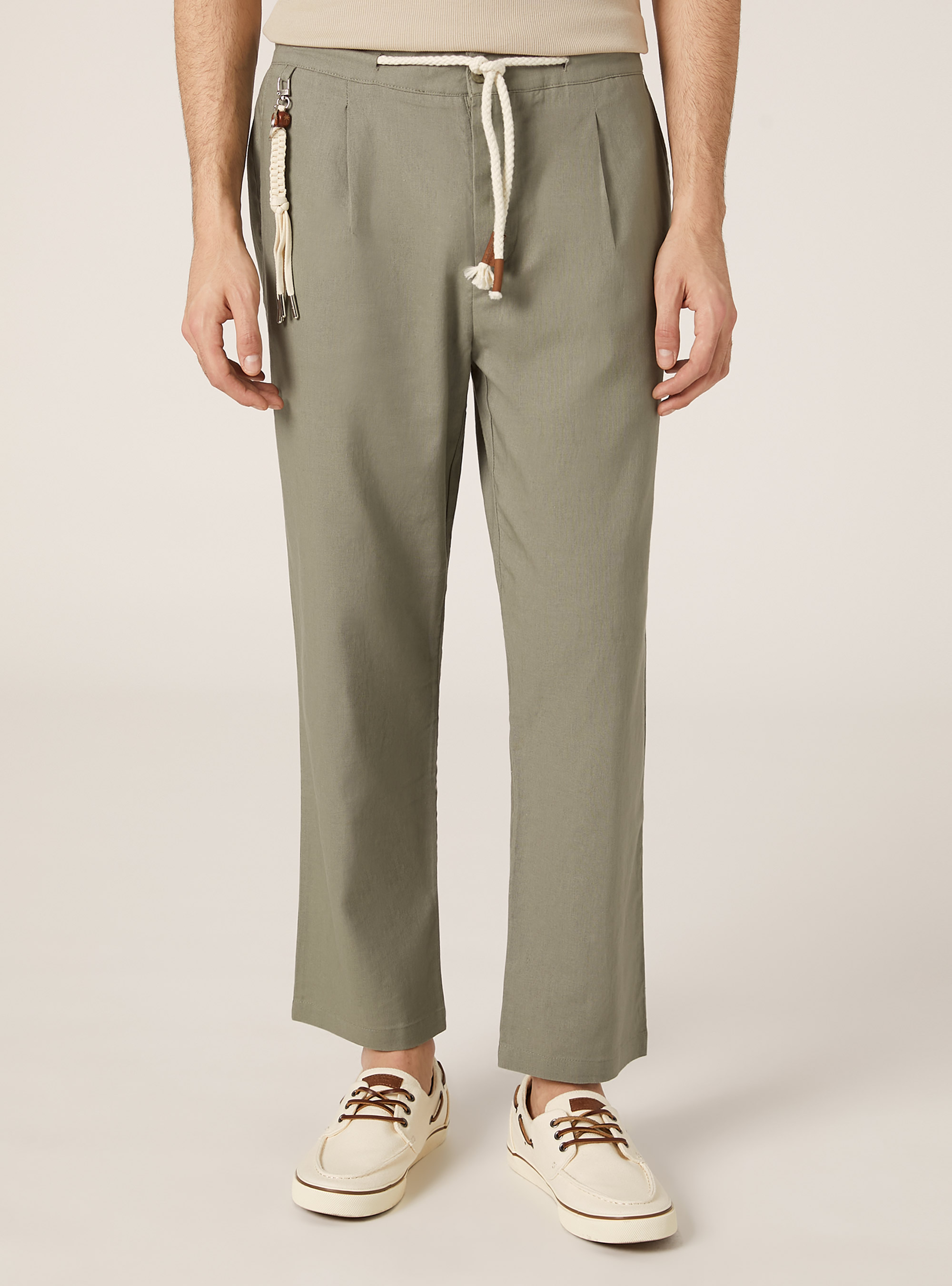 Pantalon de jogging en lin m&eacute;lang&eacute;, KY2 KAKY MEDIUM