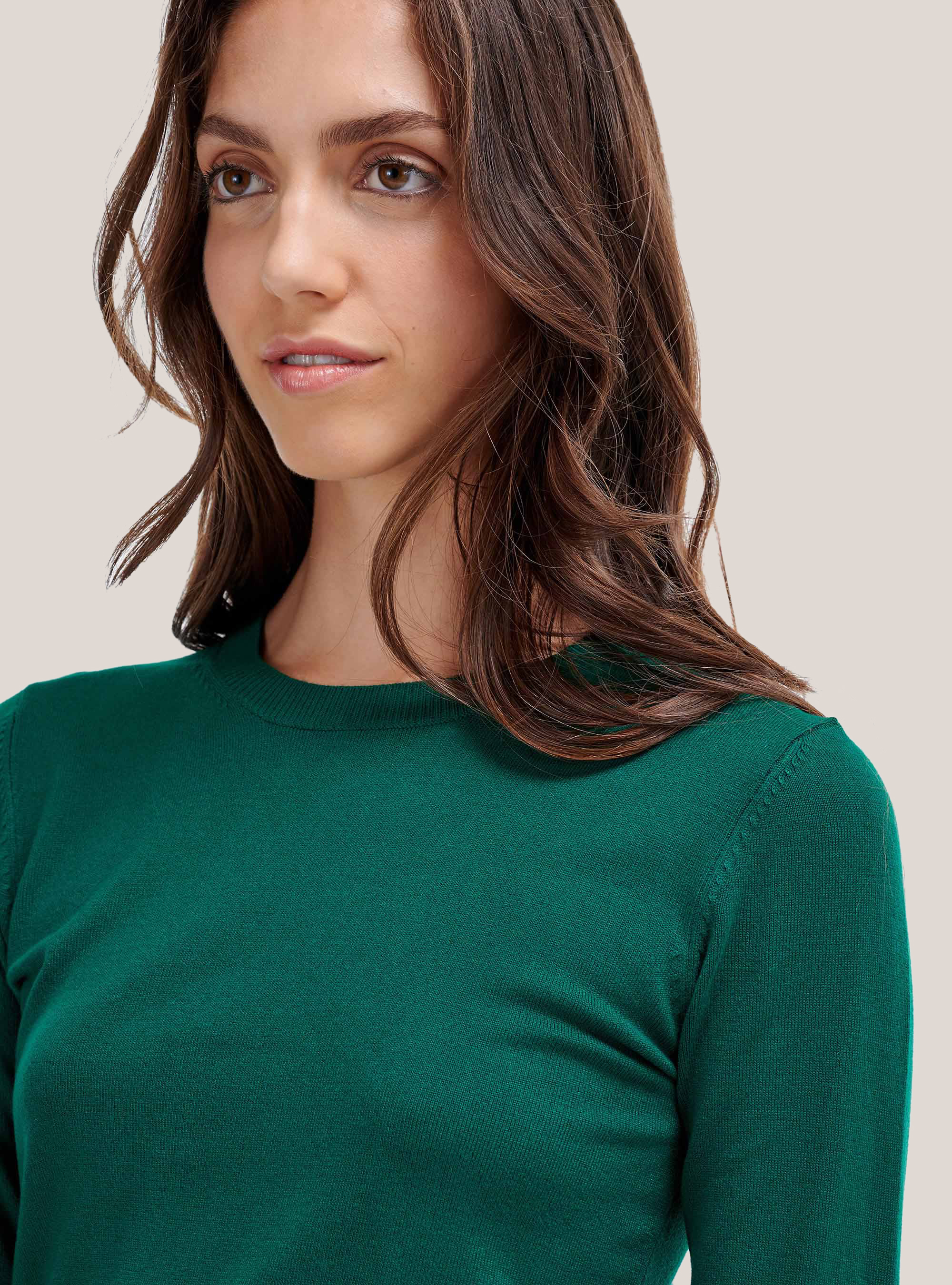 Pull court ras du cou, C6663 GREEN