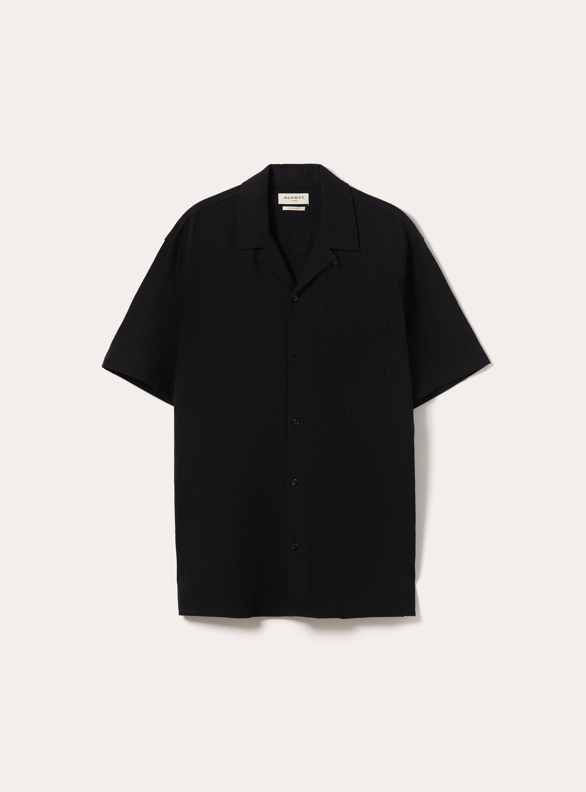 Camicia in misto lino, BK1 BLACK