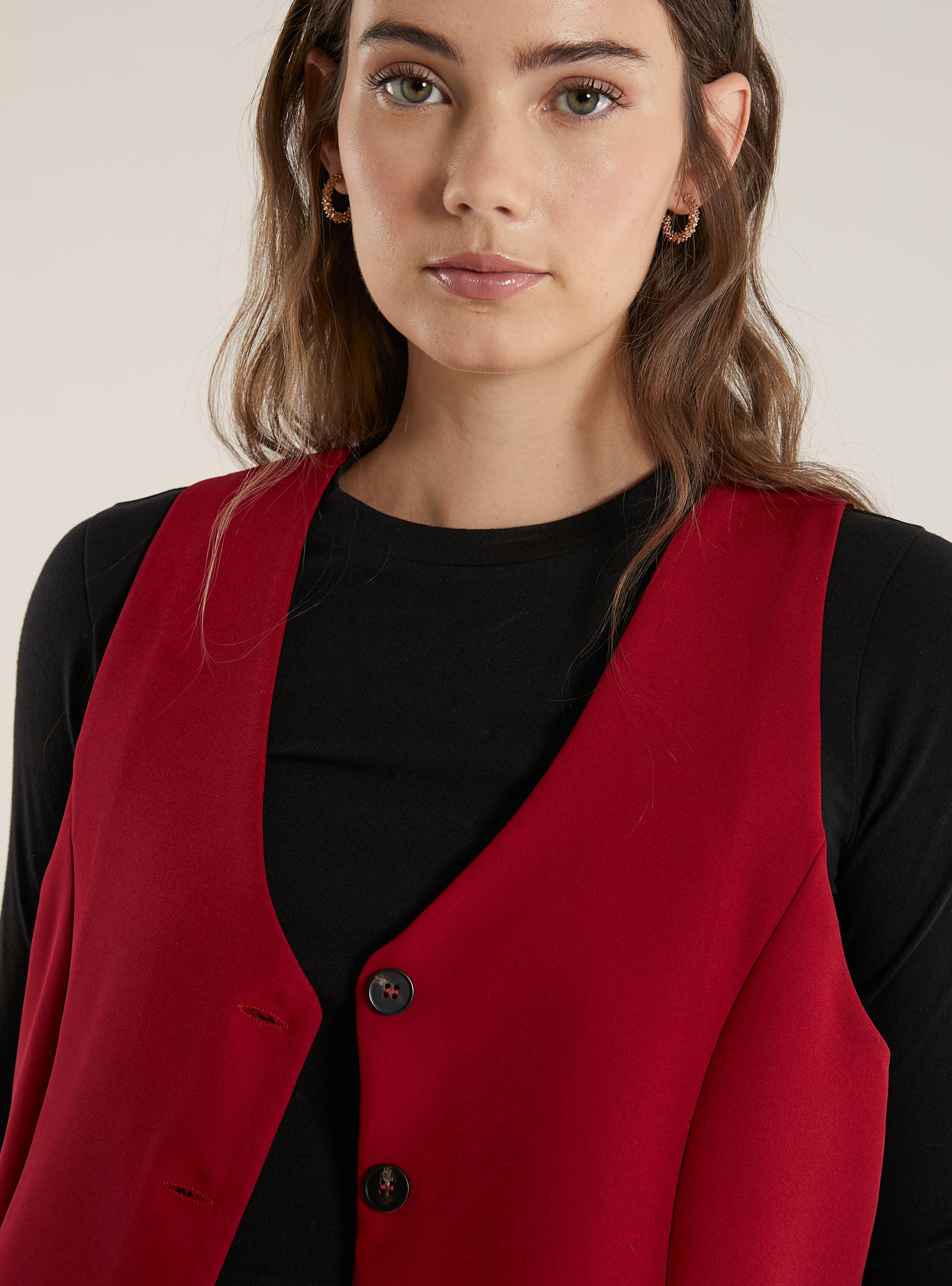 Tailored vest, BO1 BORDEAUX DARK