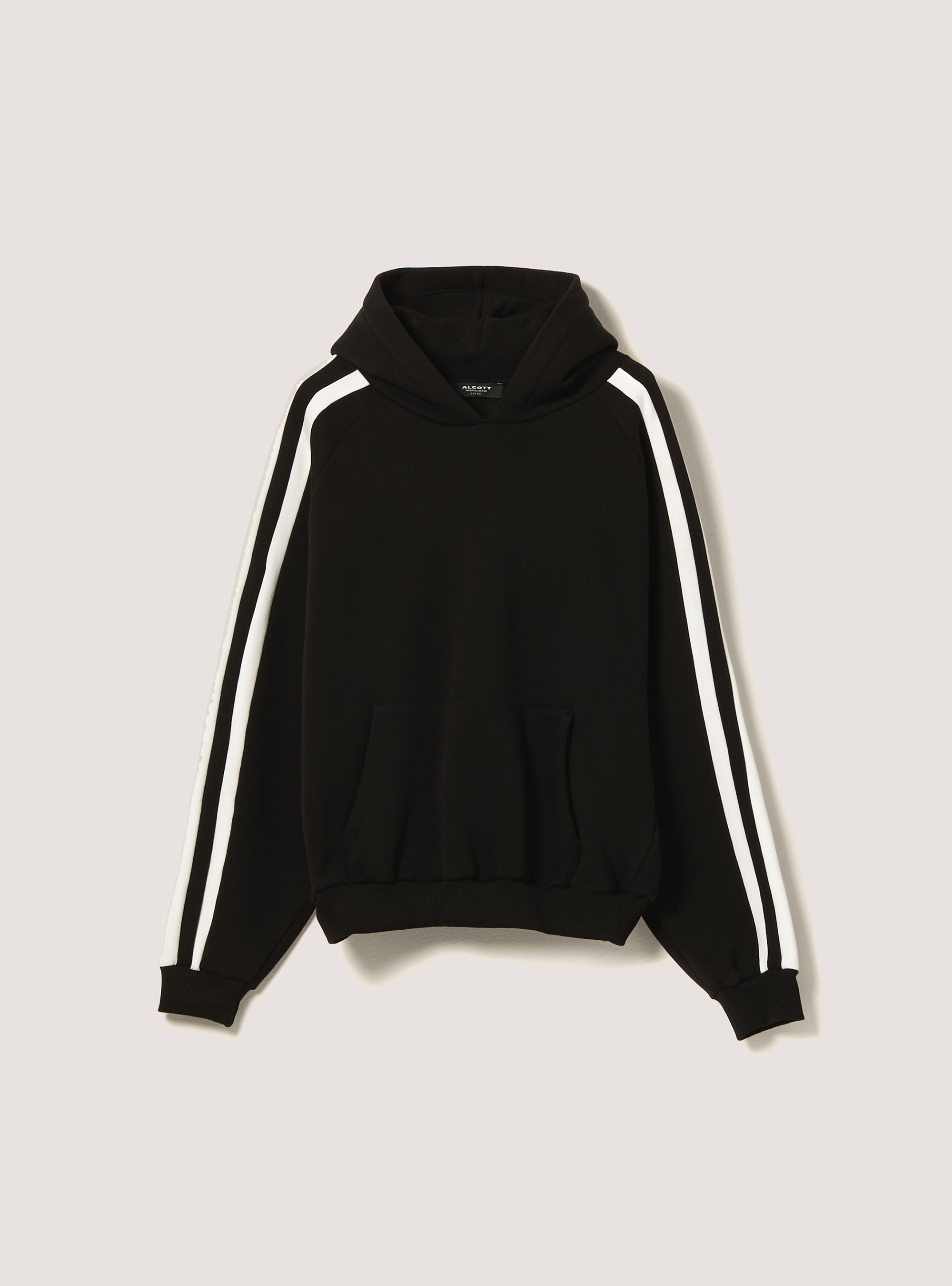 Sudadera con capucha recortada, BK1 BLACK