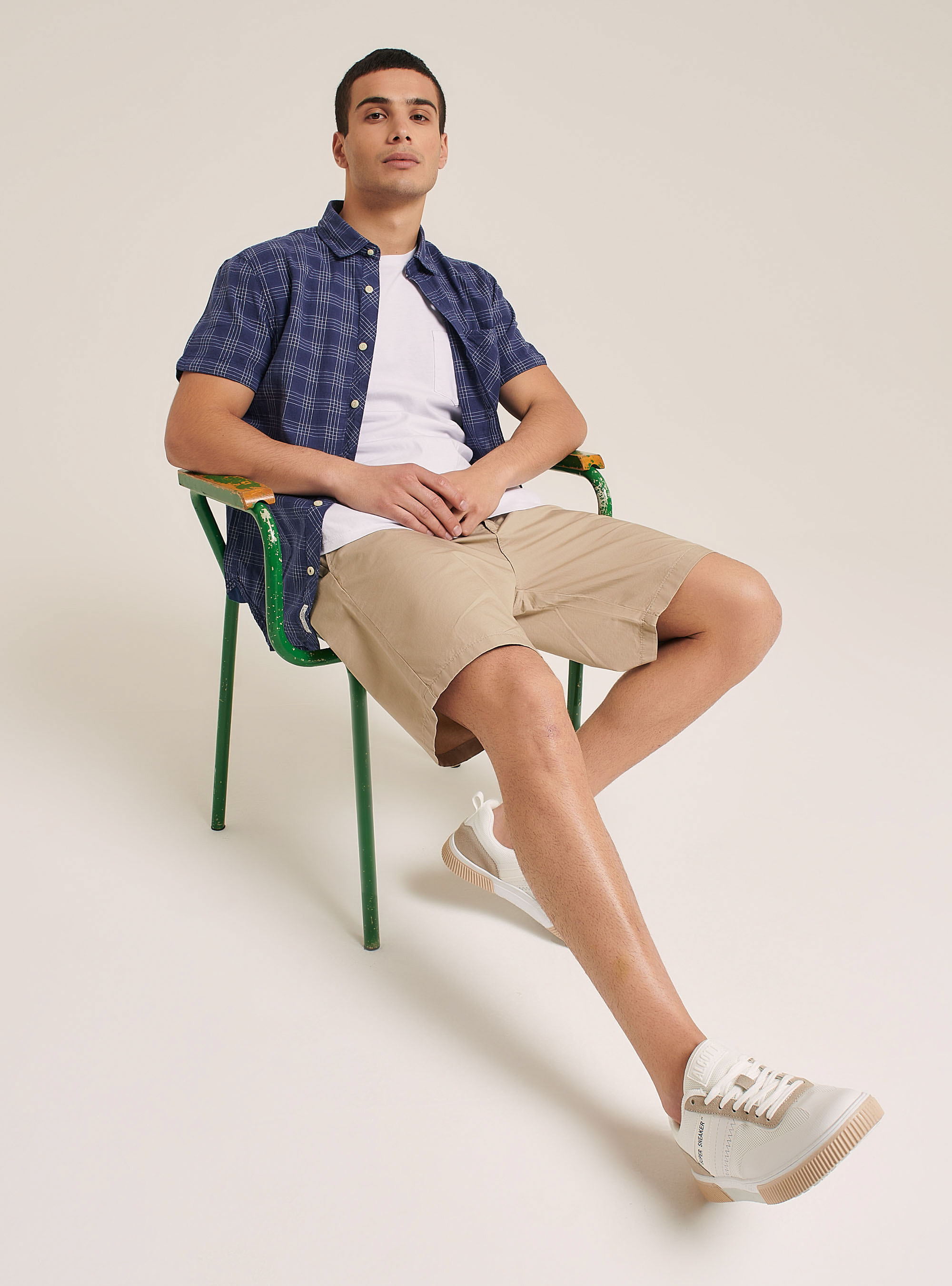 Shirt with short sleeves, BLUE