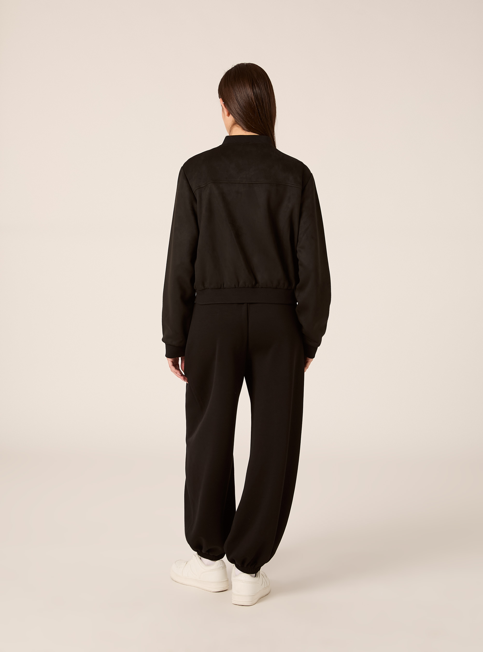 Bomber effetto camoscio, BK1 BLACK