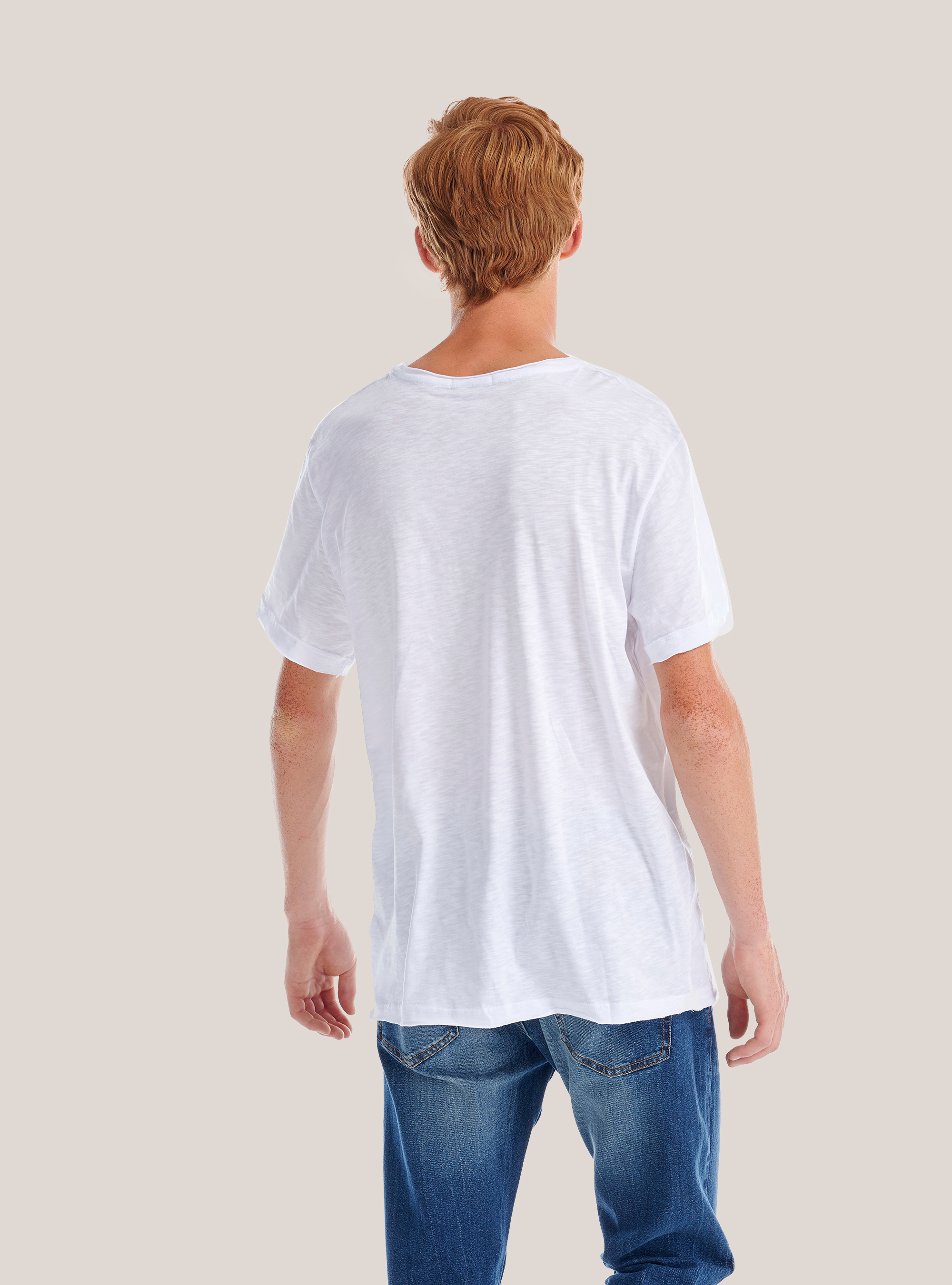 T-Shirt aus combed Baumwolle, C002  WHITE