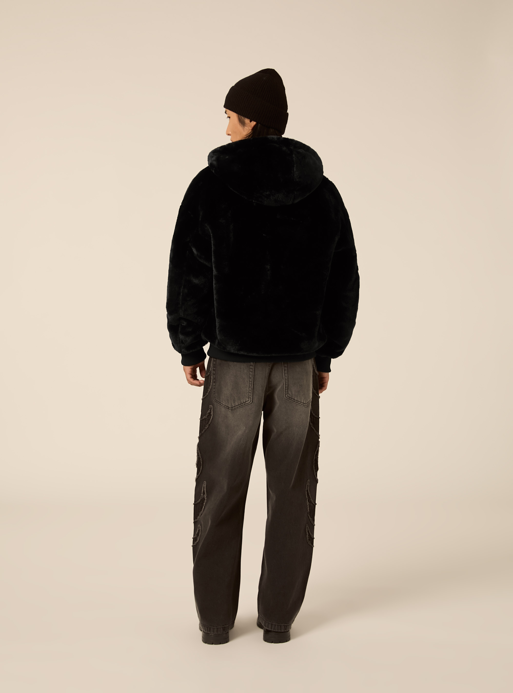 Bomber reversibile con cappuccio, BK1 BLACK