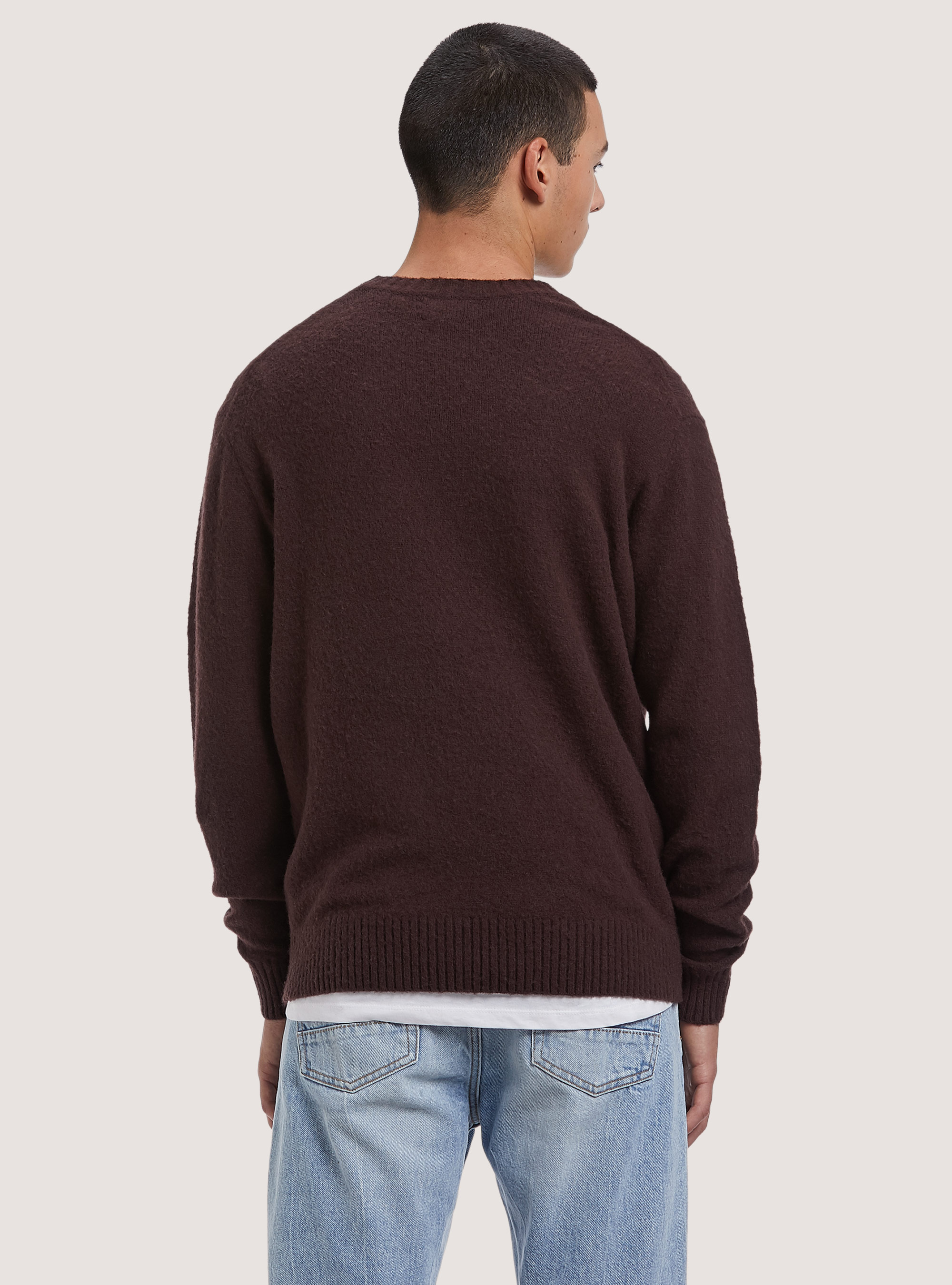 Wool blend pullover, BR2 BROWN MEDIUM