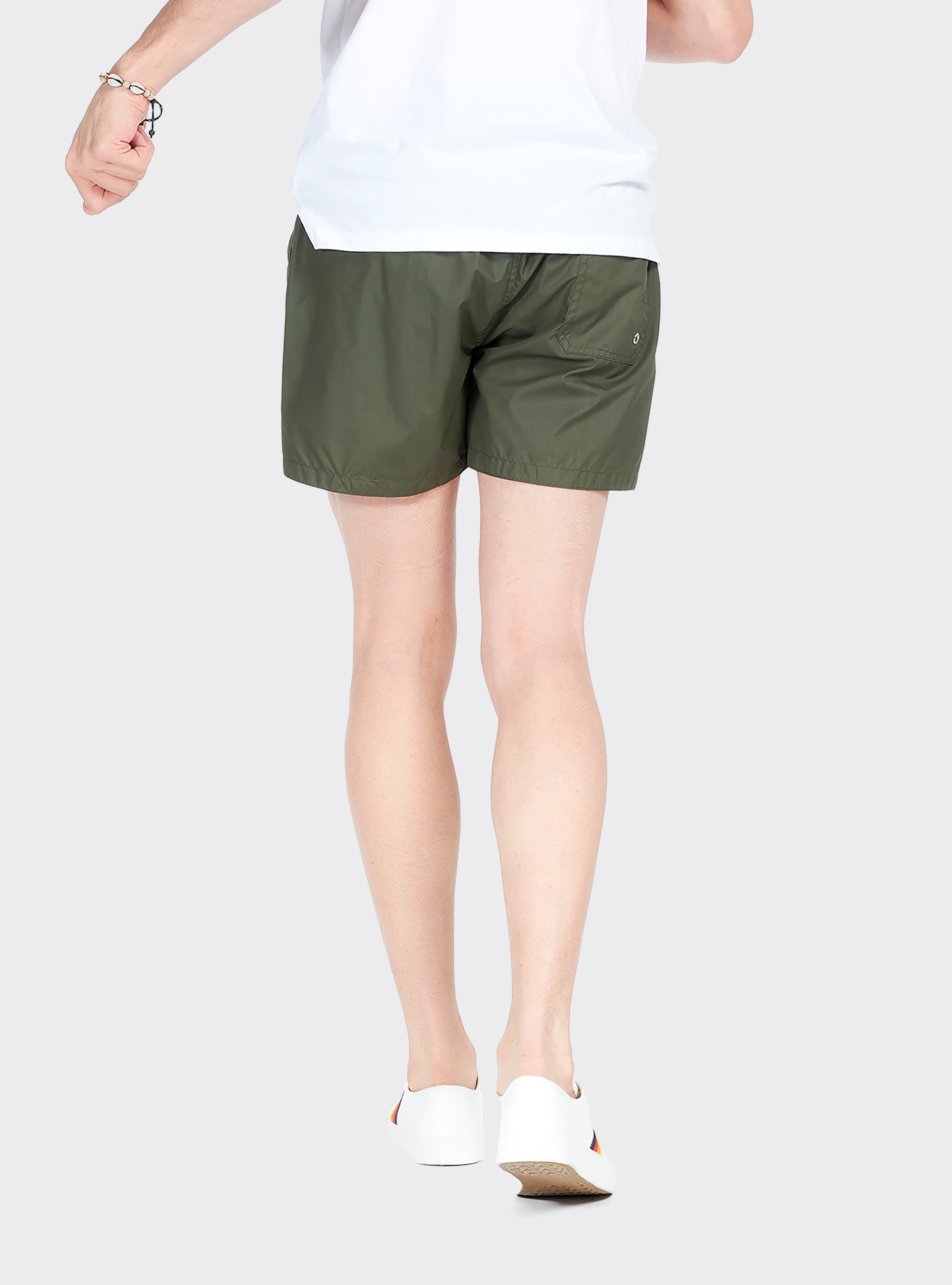 Costume con logo ricamato e cordino a contrasto, CAQUI