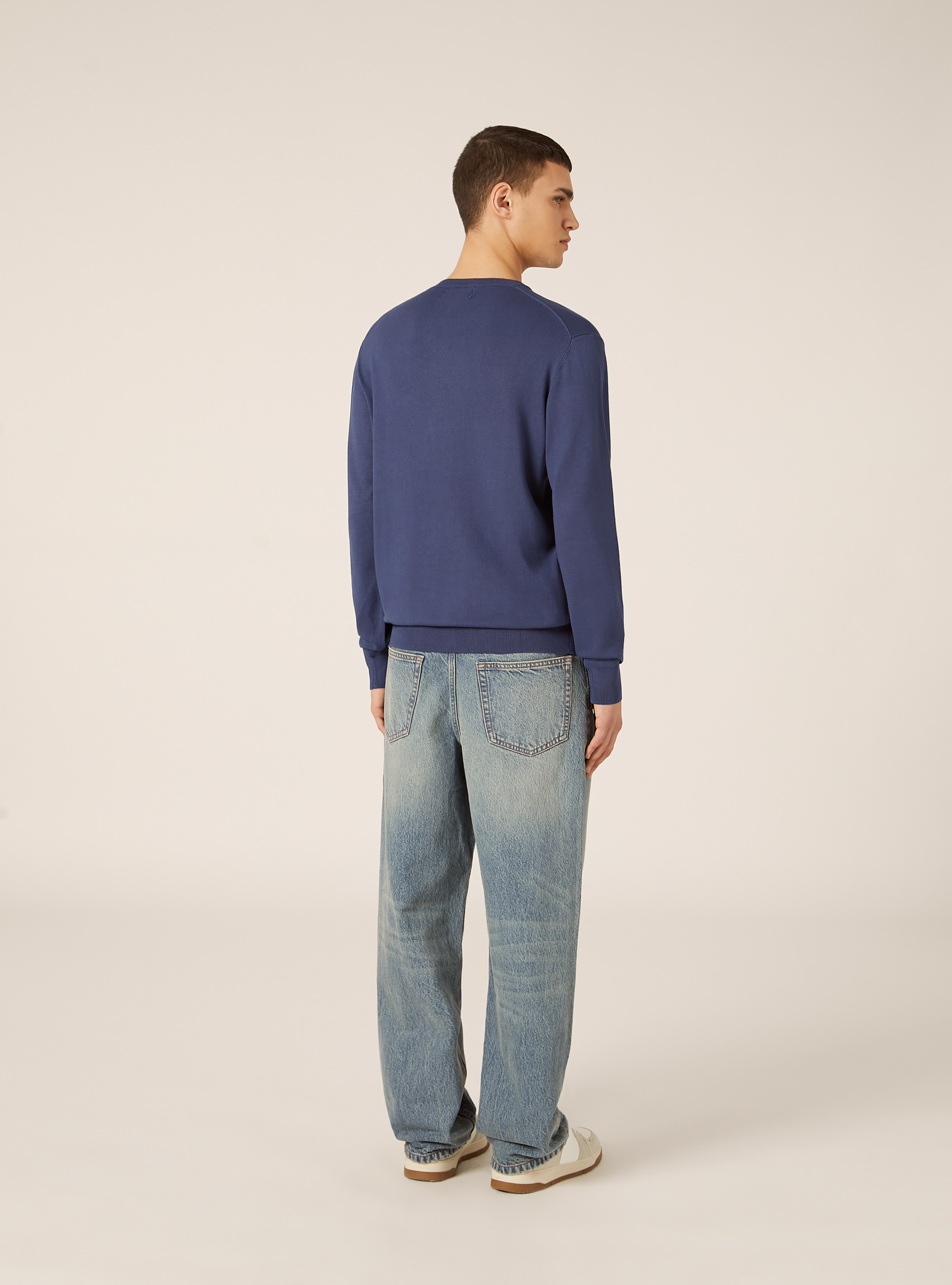 Pullover girocollo in viscosa sostenibile Ecovero, BL3 BLUE LIGHT