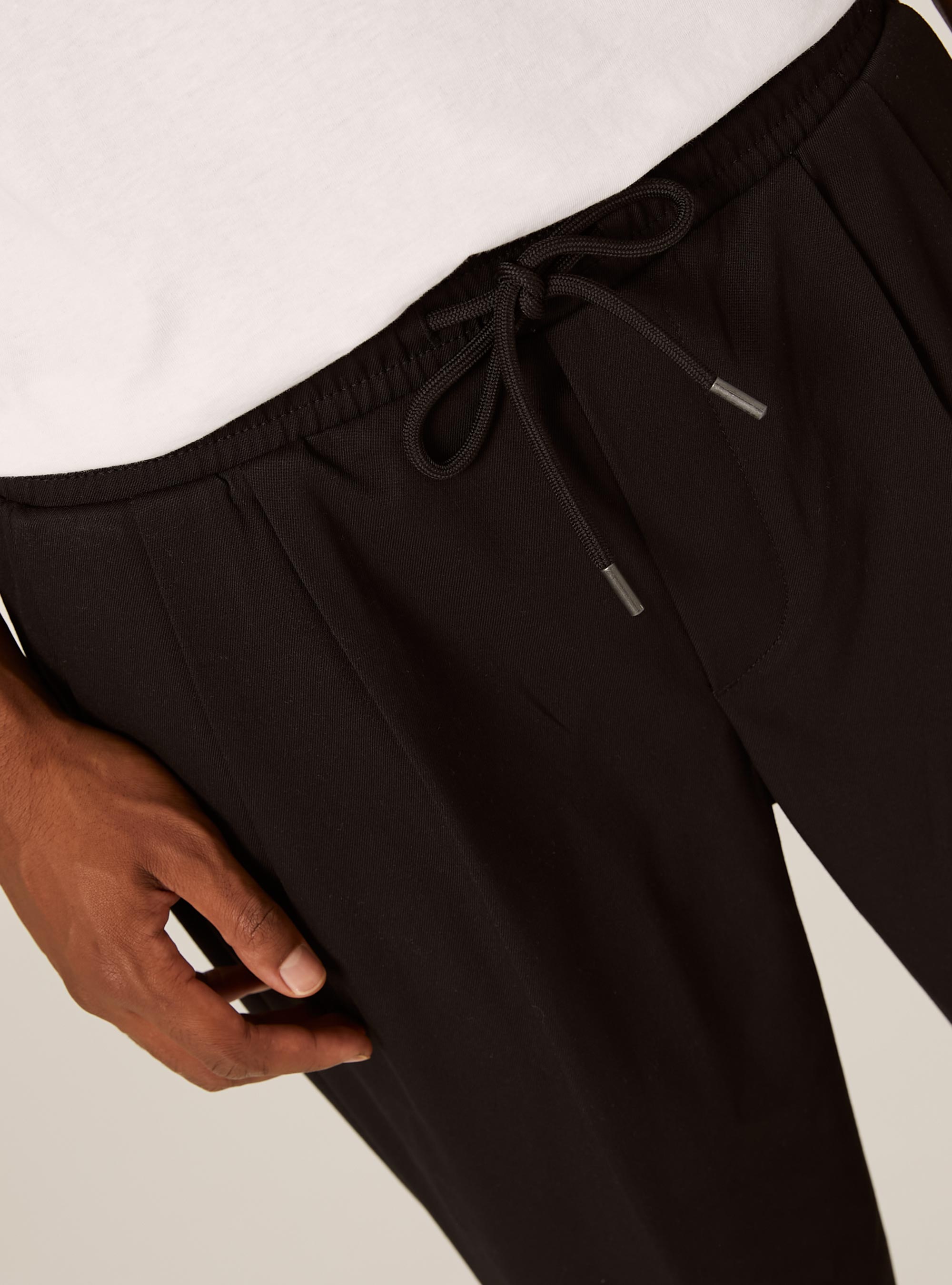 Twill jogger pants, BK1 BLACK