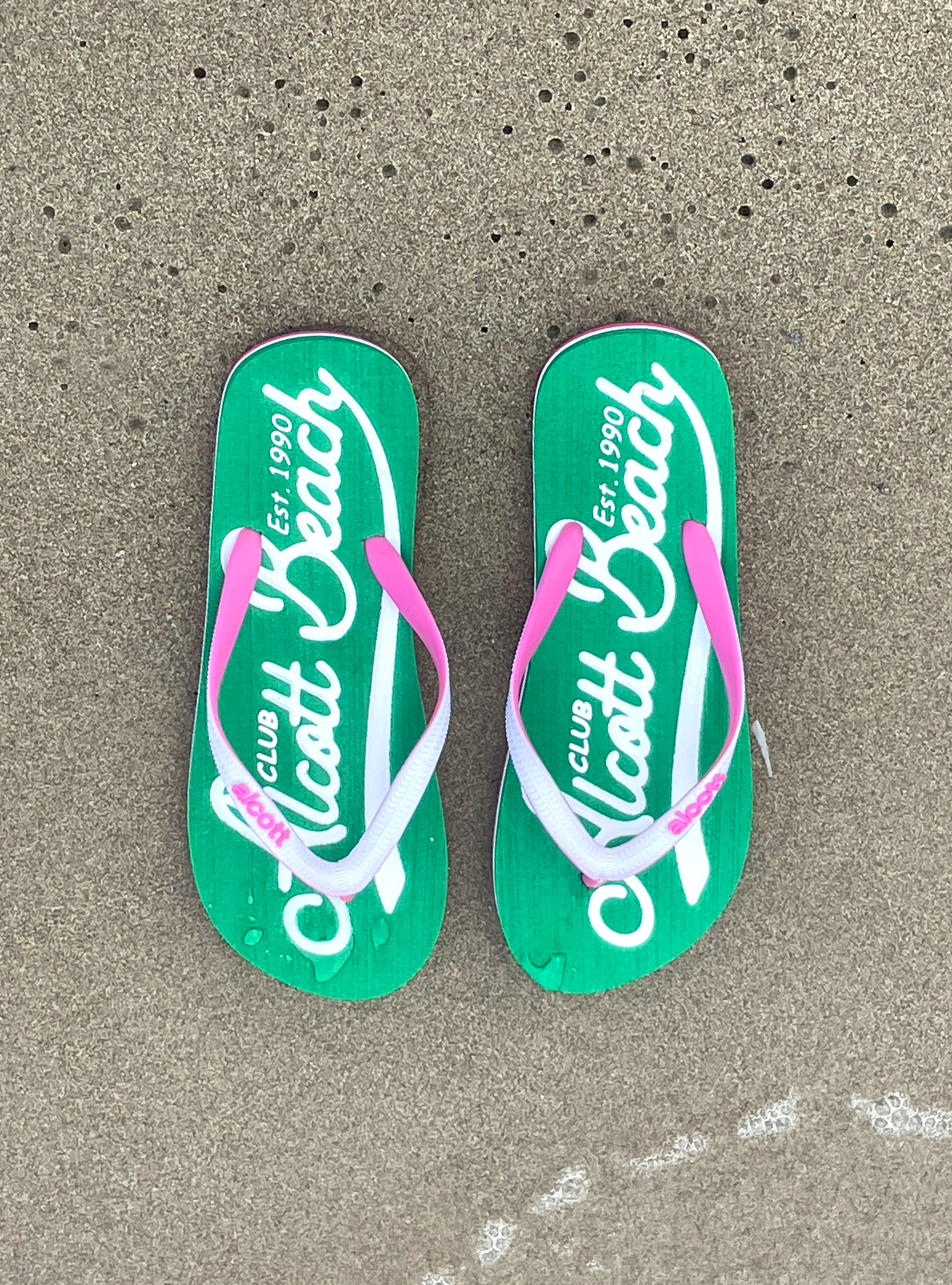 Flip-flops with logo, C6575 GREEN