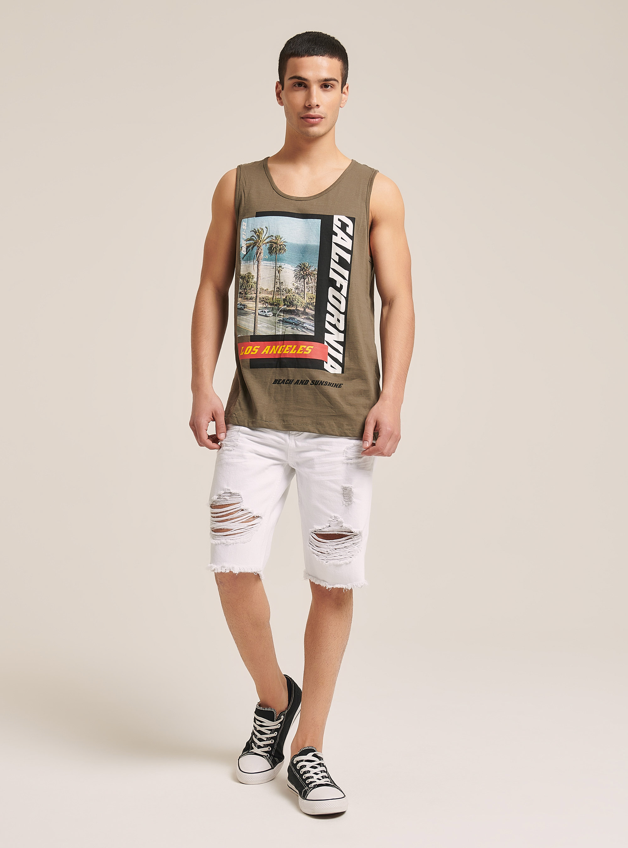 Tanktop mit Aufdruck City, C622 KAKY