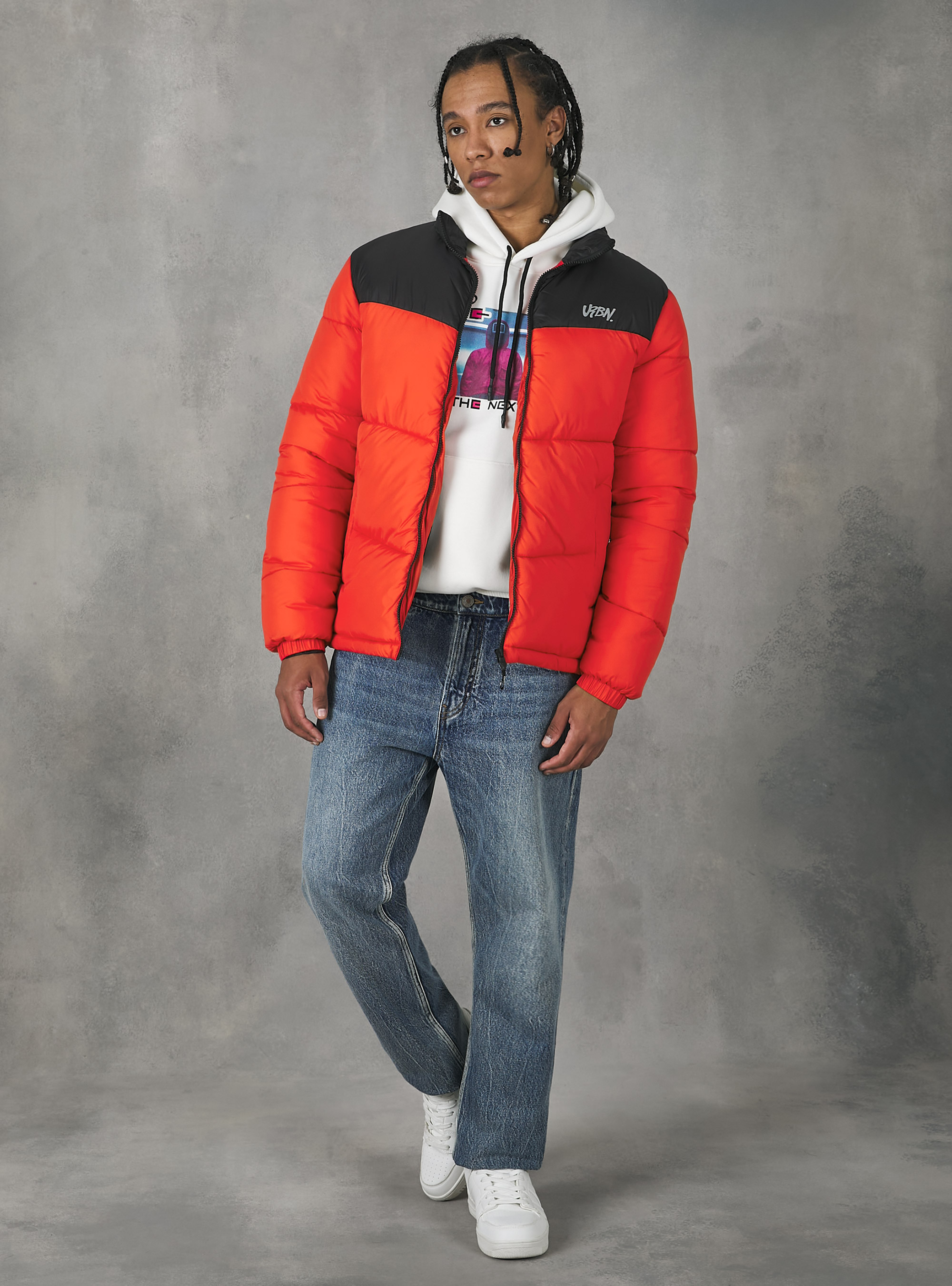 Colour block jacket, OR2 ORANGE MED.