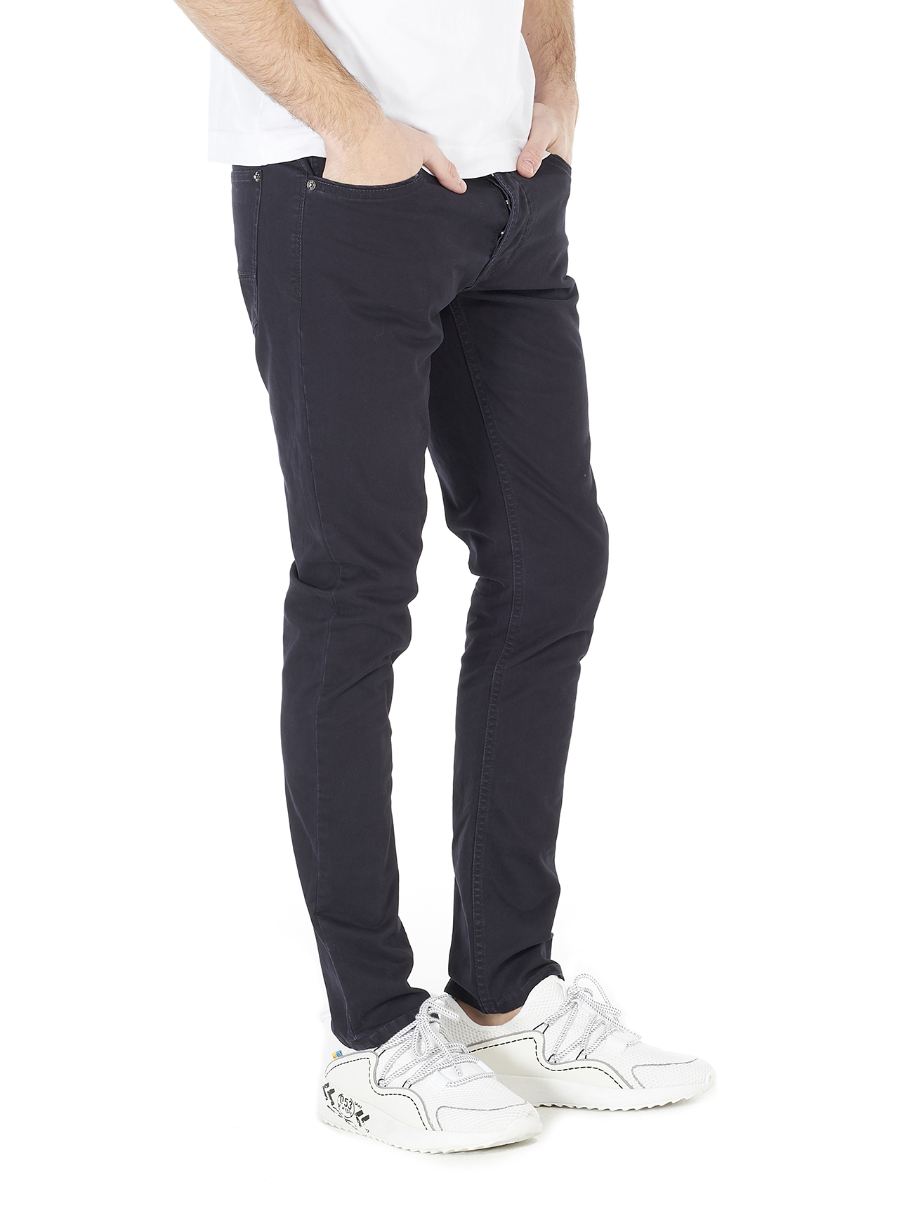 Pantaloni 5 tasche twill stretch, BLUE NAVY