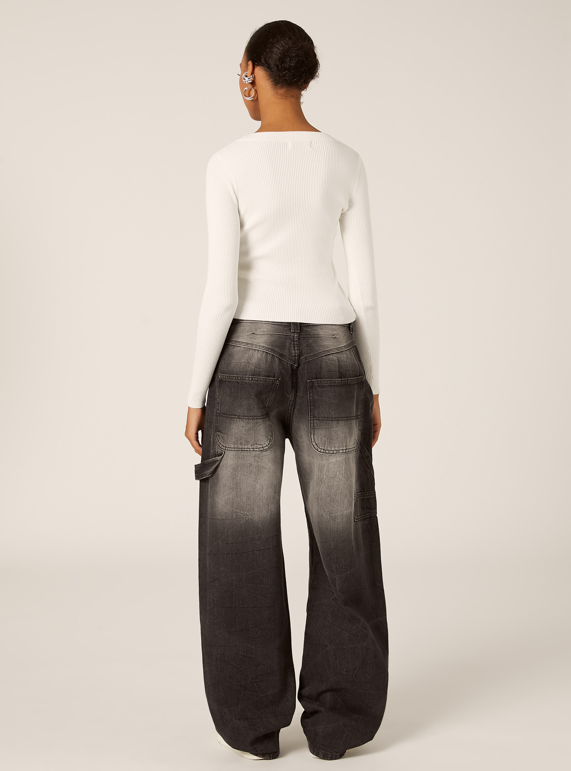 Lightweight ribbed knit, WH2 WHITE