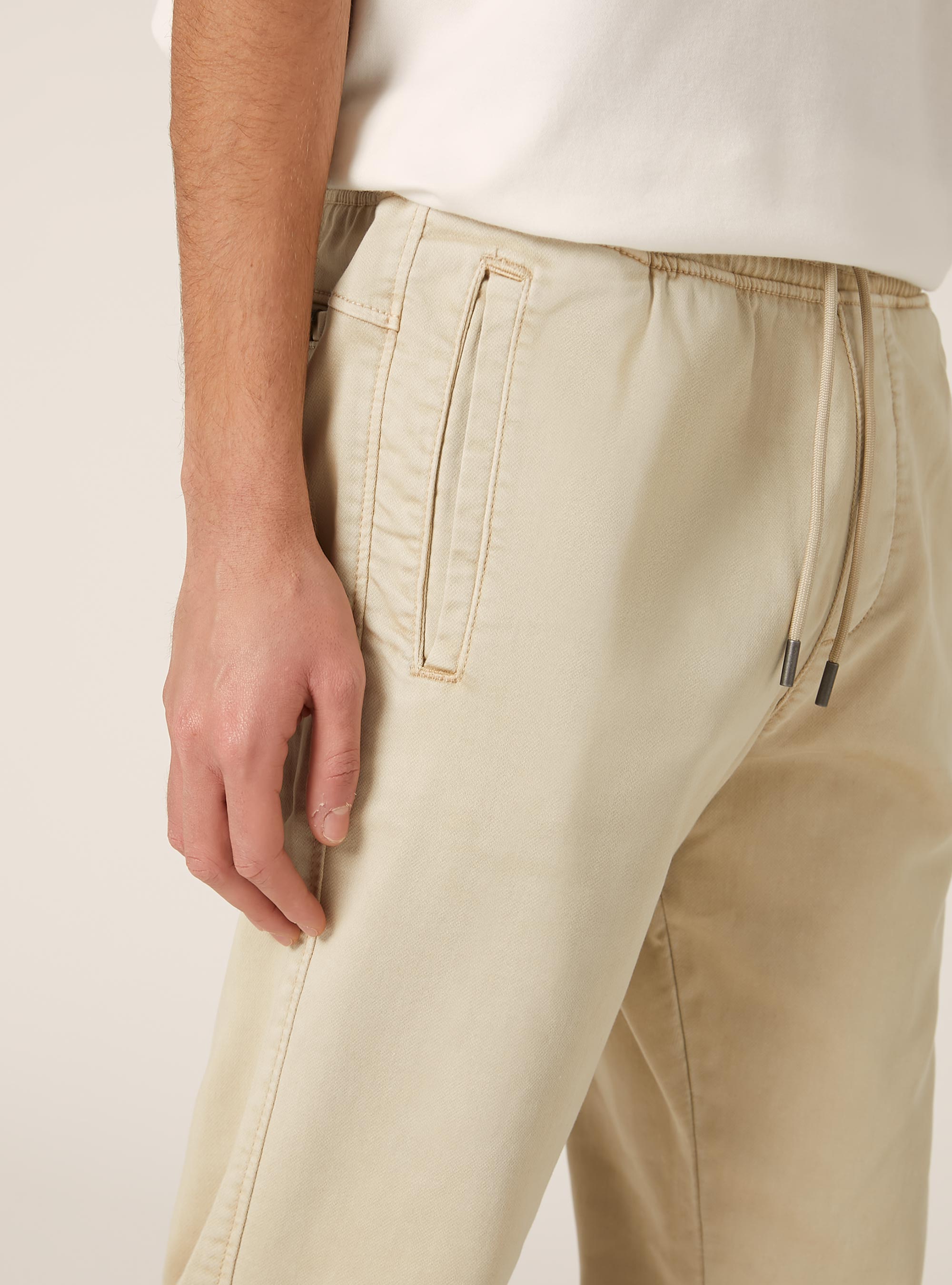 Cotton jogger trousers, BG3 BEIGE LIGHT