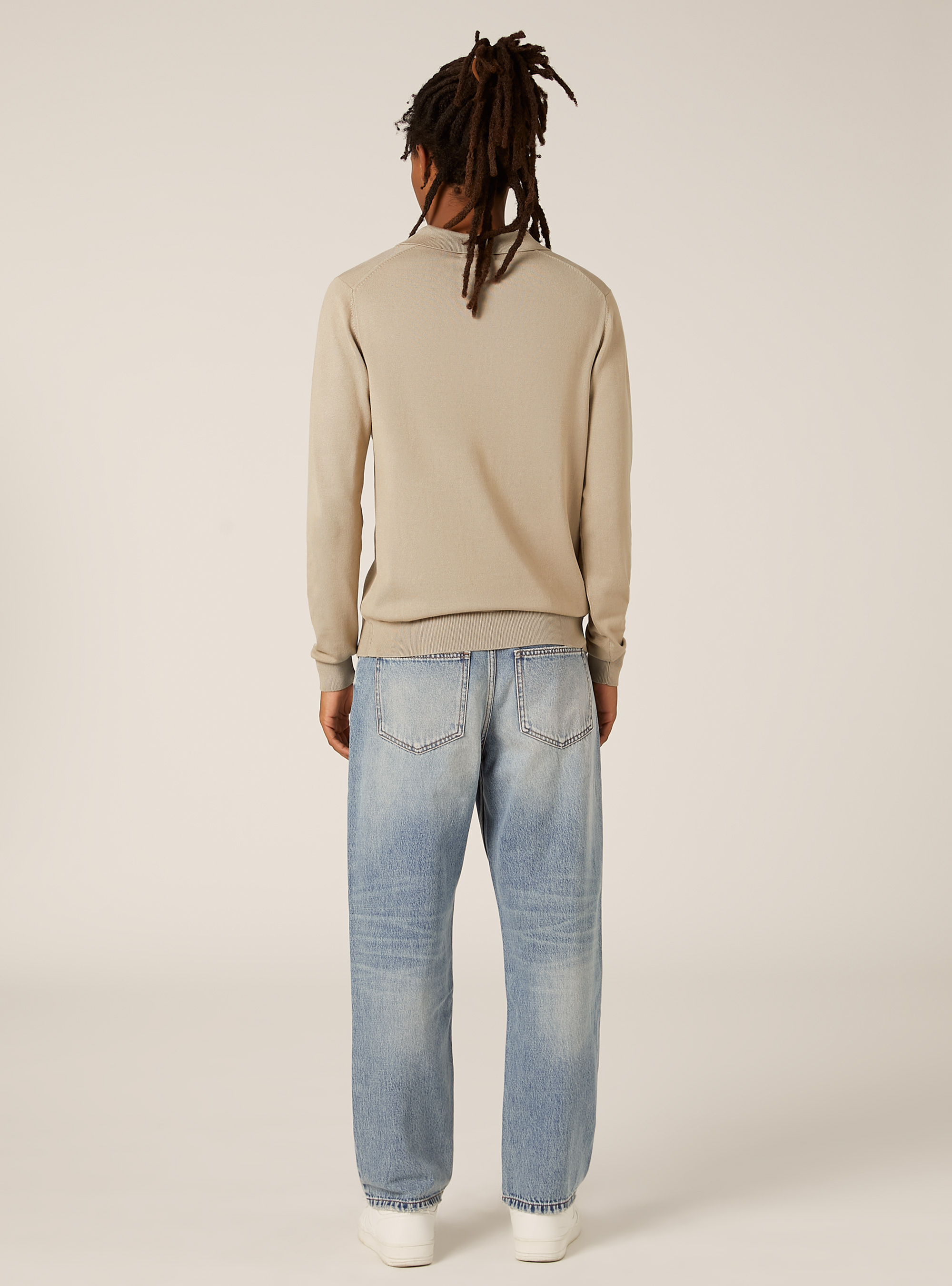 Weiches Strick-Polohemd, BG2 BEIGE MEDIUM