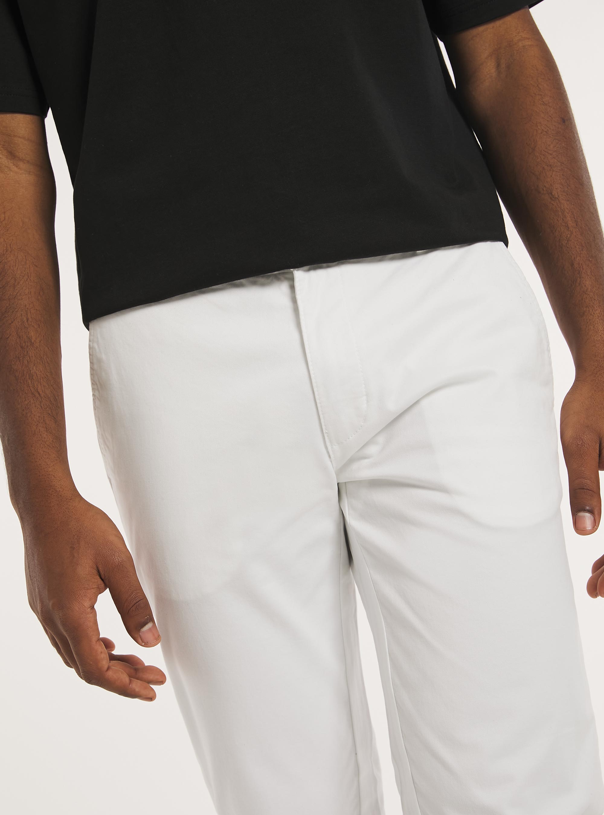 Skinny fit stretch twill chinos, WH1 OFF WHITE