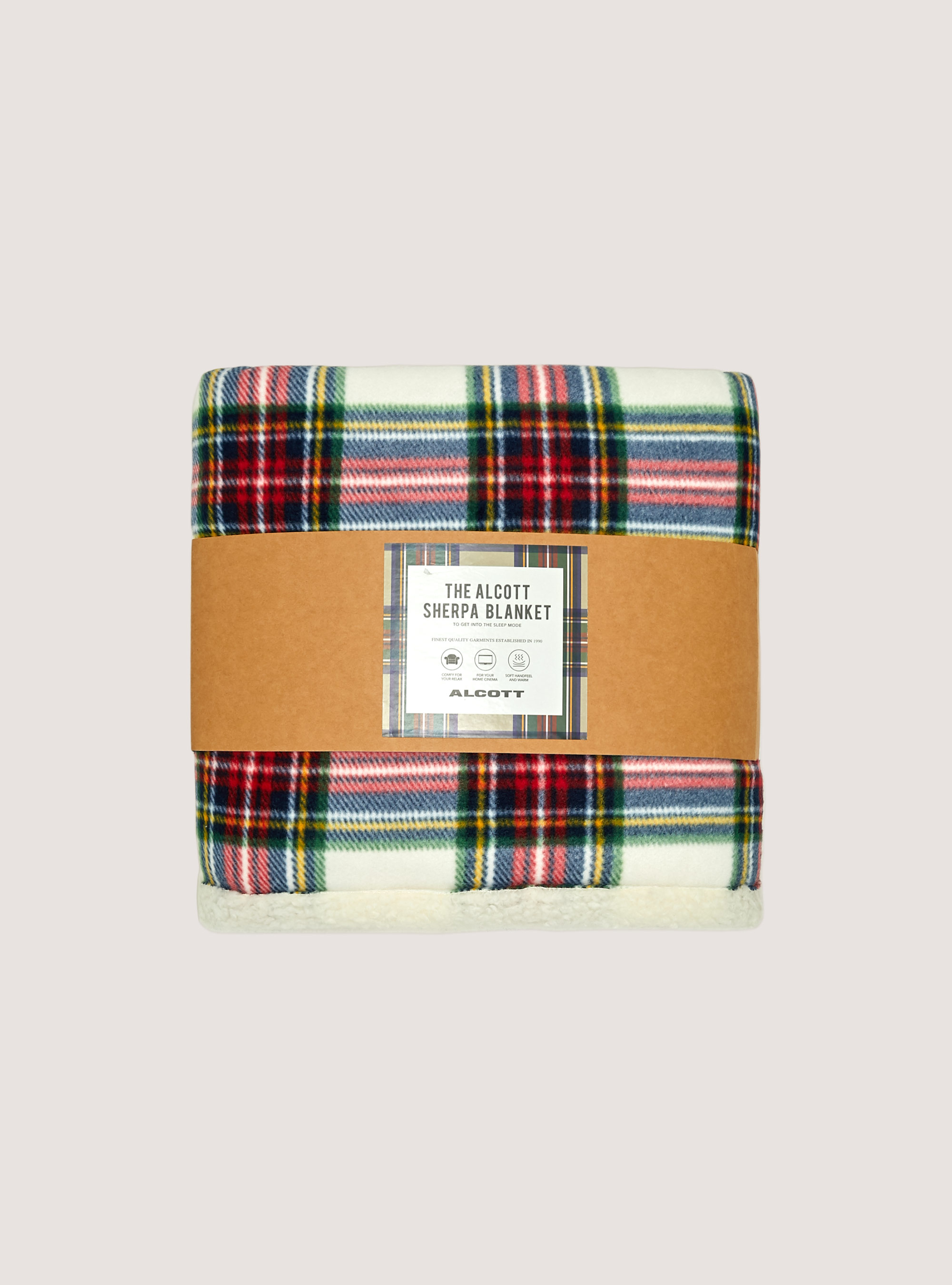 Plaid tartan double face, WH2 WHITE
