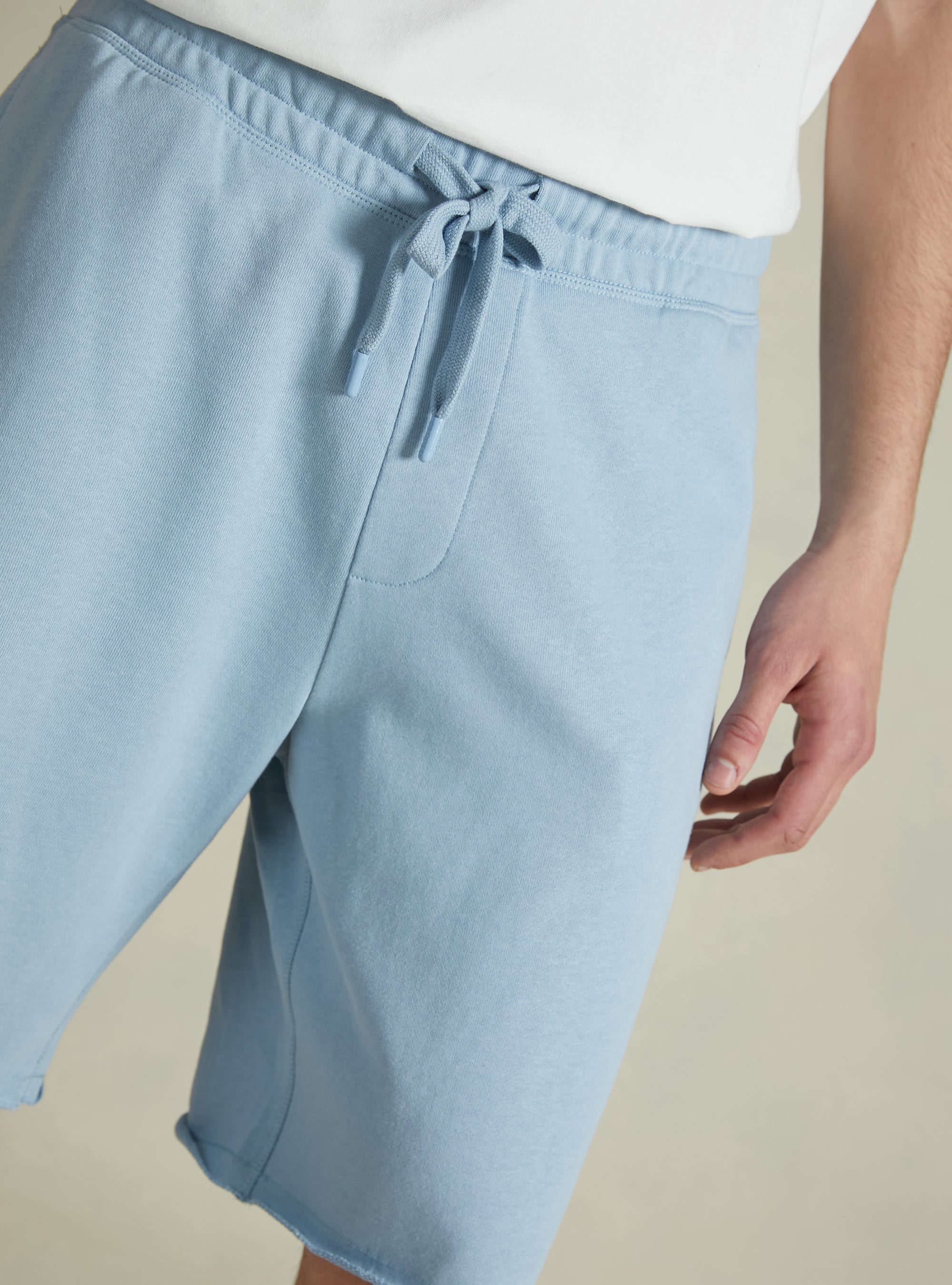 Cotton jogger bermuda shorts, AZ3 AZURE LIGHT