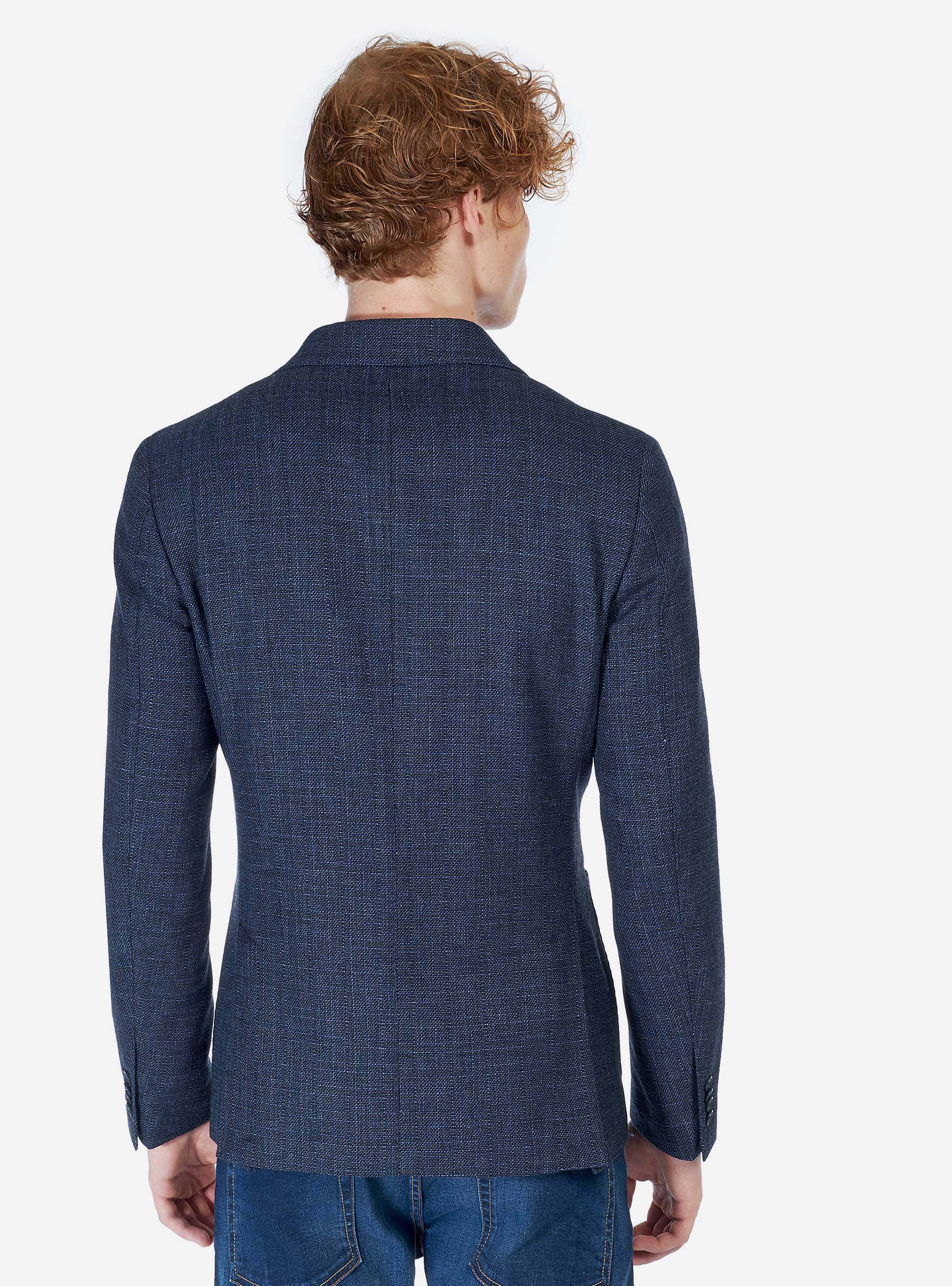 WOOL JACKET, BLUE MELANGE