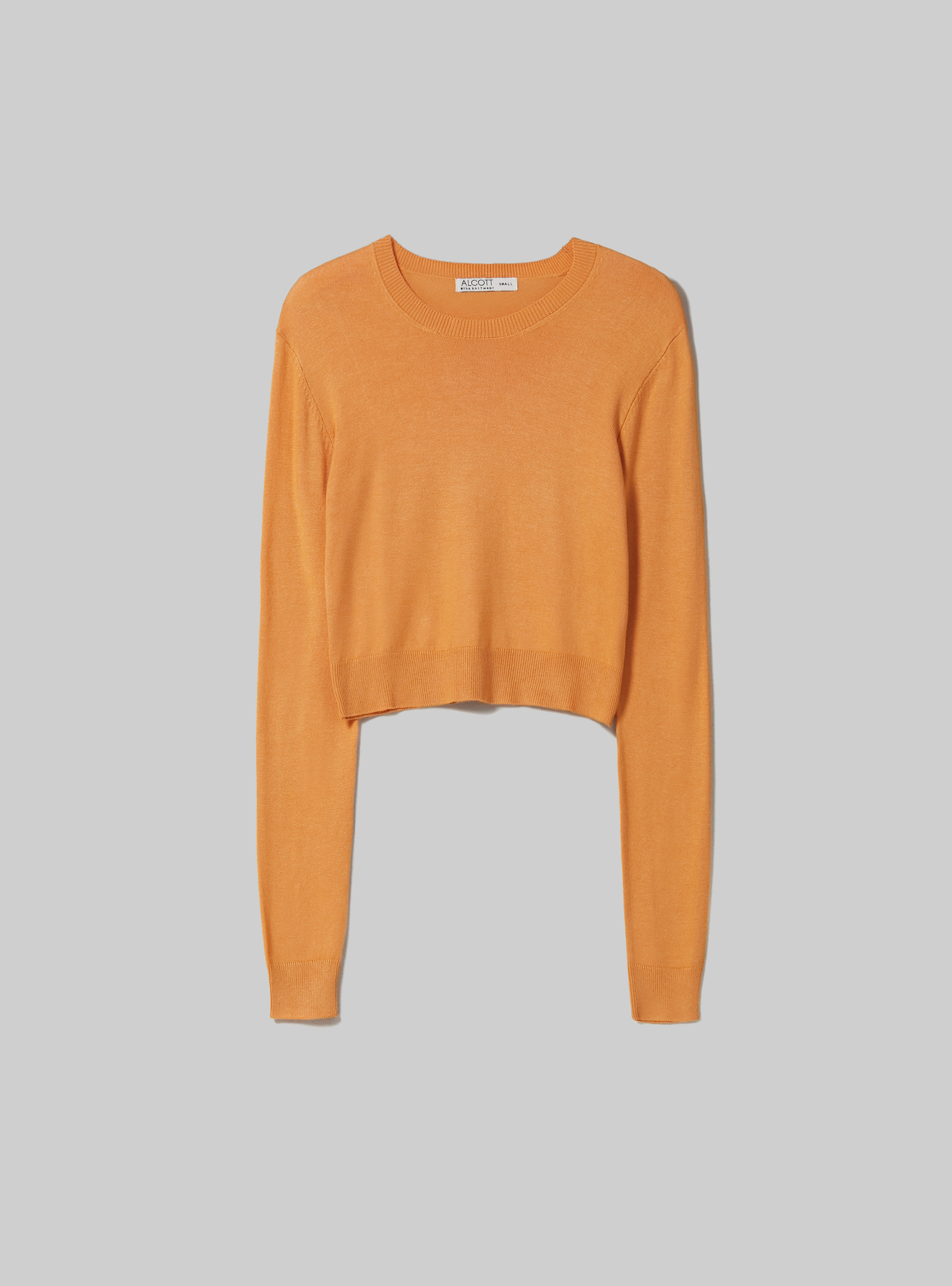 Cropped crew-neck pullover, OR3 ORANGE LIGHT