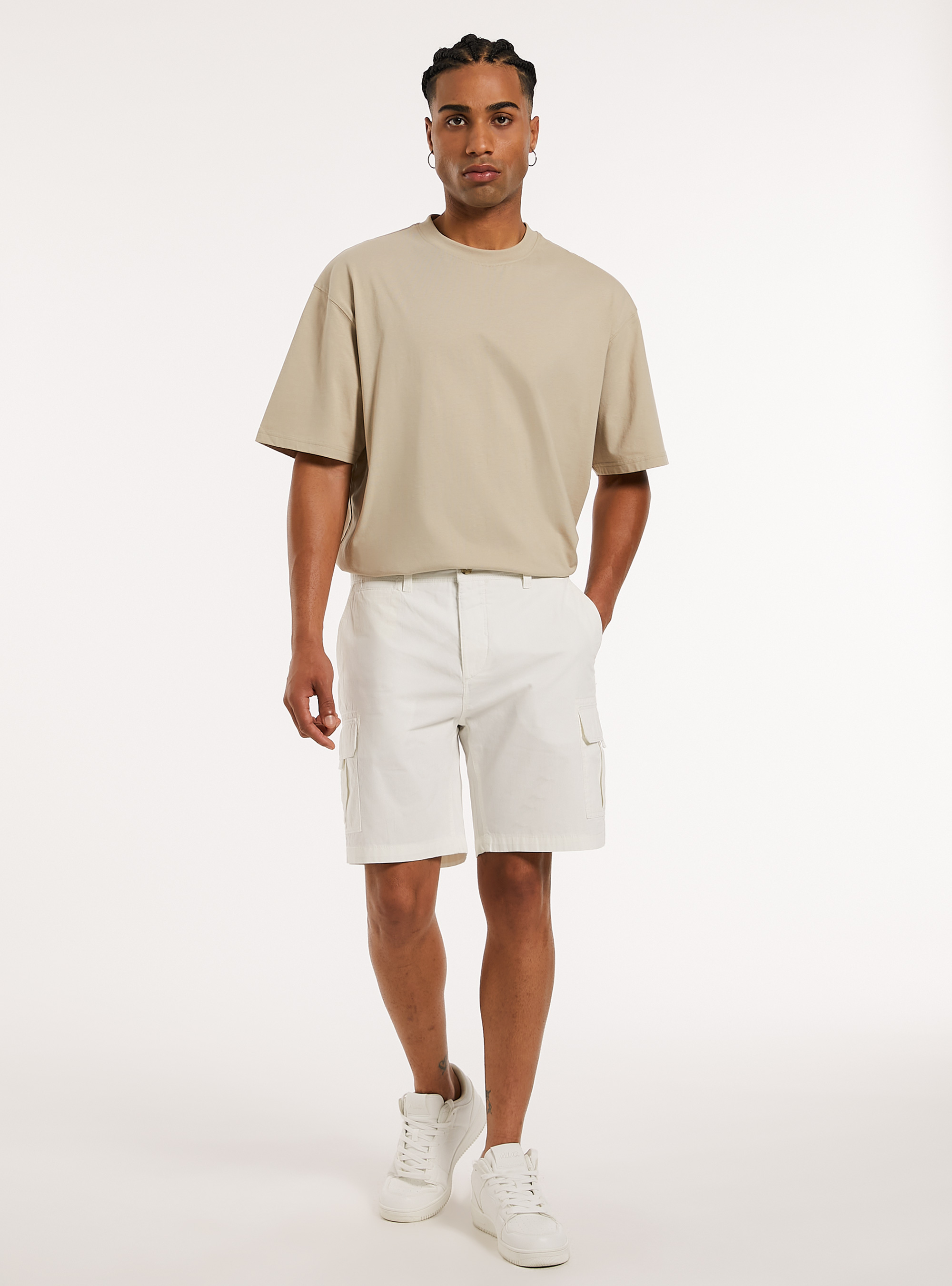 Bermudas cargo de algod&oacute;n, WH2 WHITE