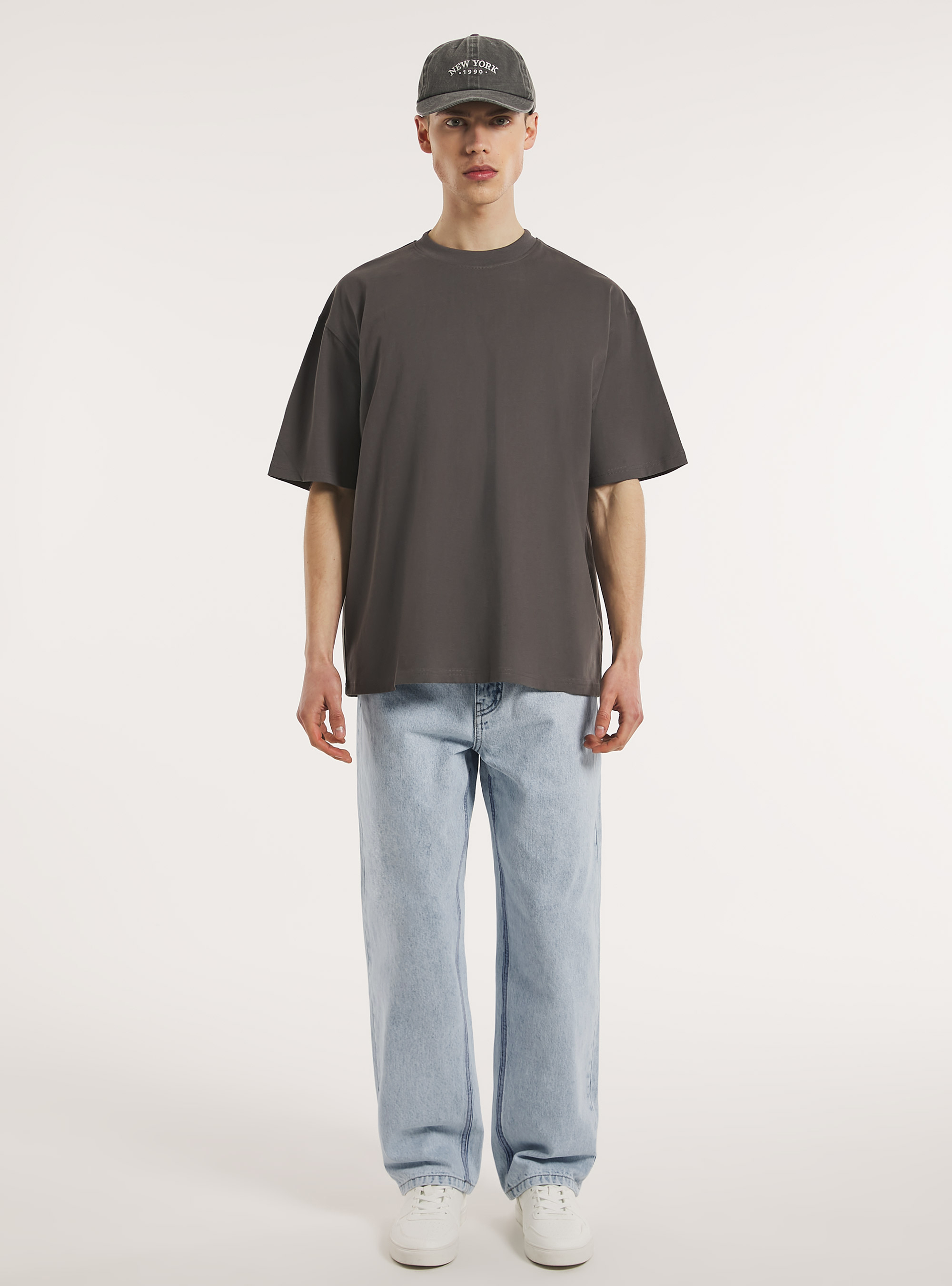 Jean de coupe ample, D007 LIGHT AZURE