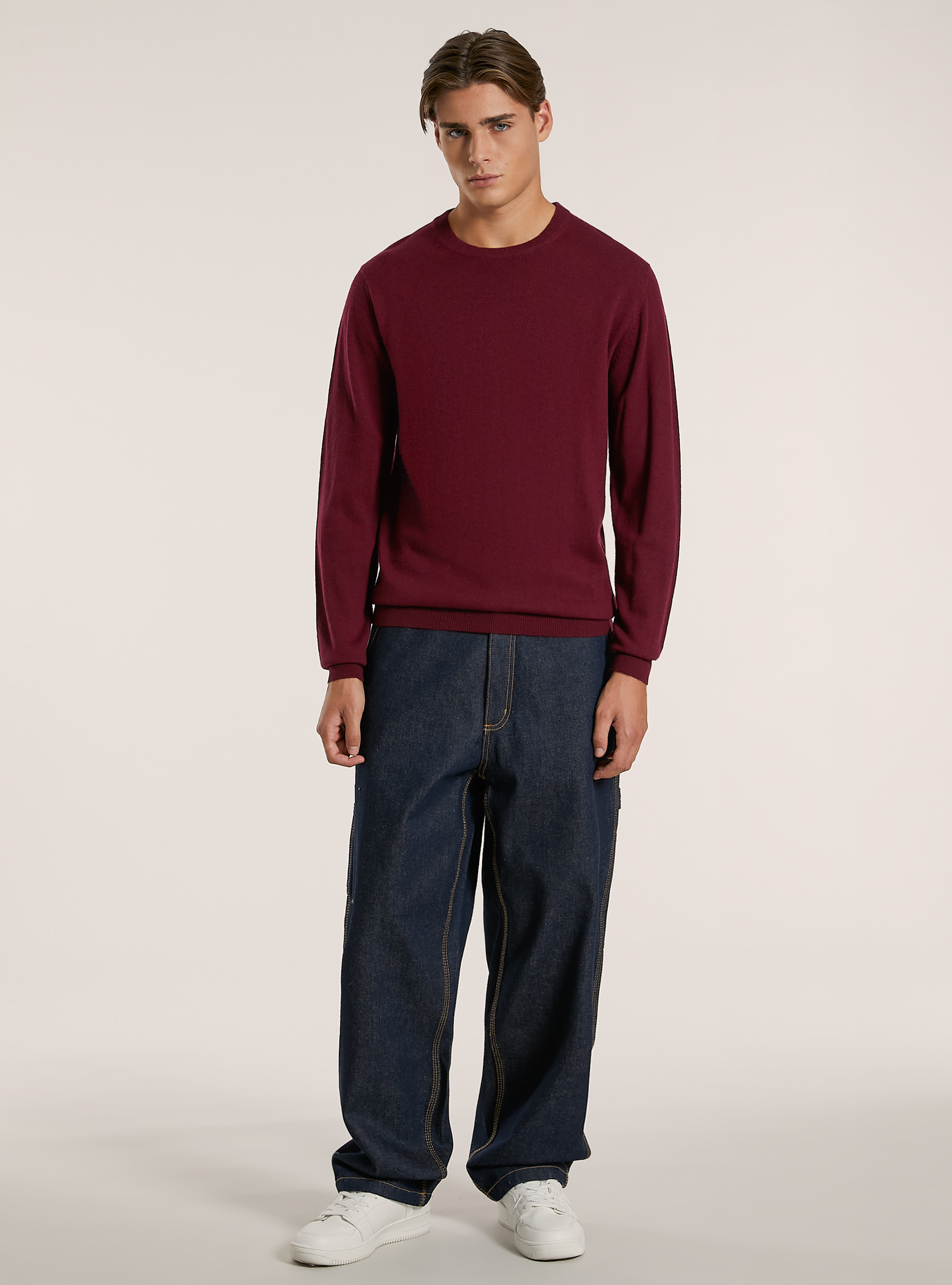 Cashmere-blend pullover, BO2 BORDEAUX MEDIUM