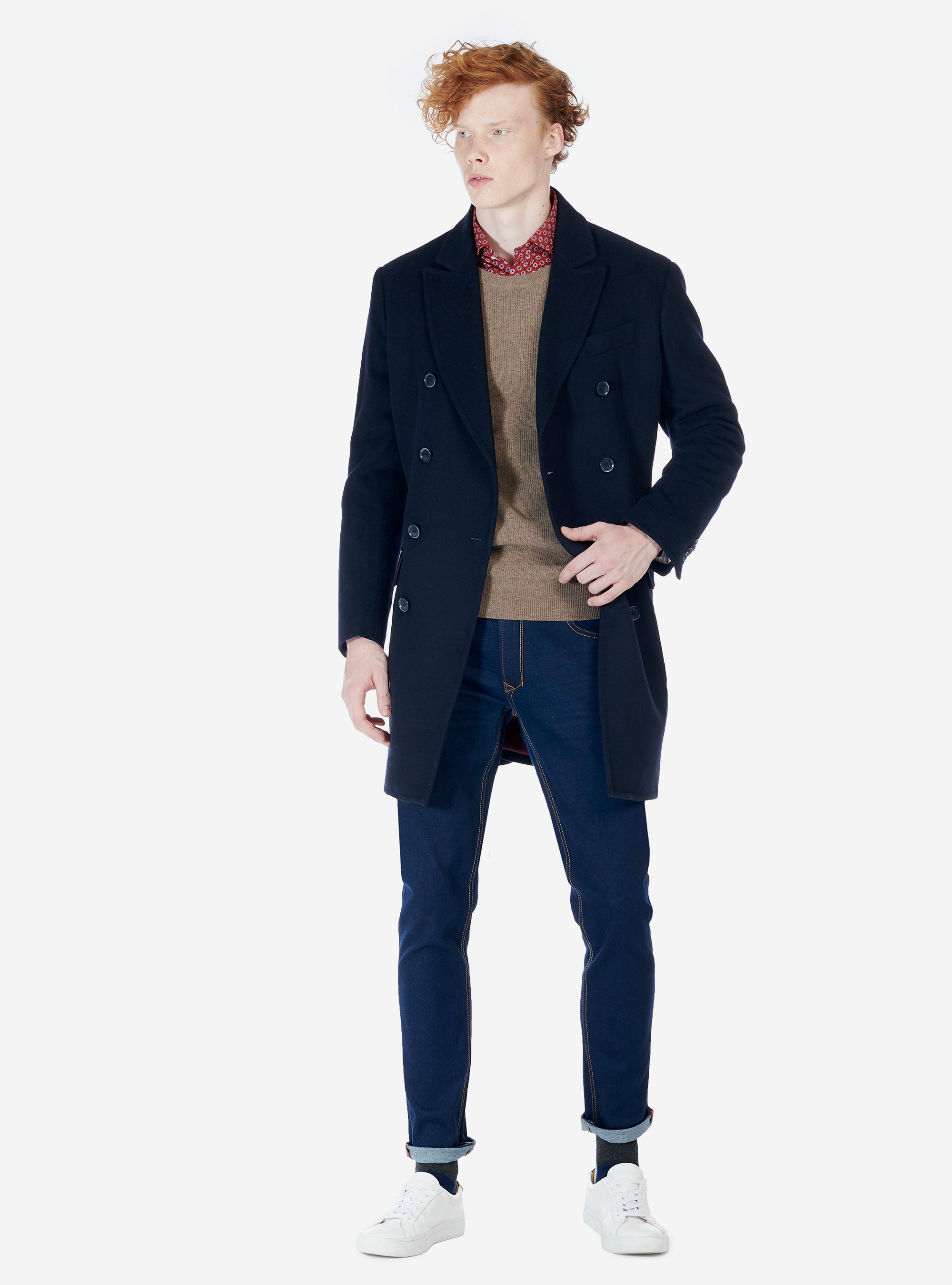 Cappotto doppiopetto, BLU MARINO