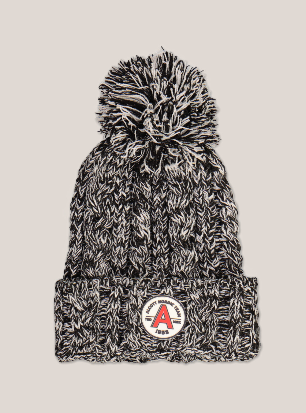 HAT WITH PON PON AND PATCH, MULTICOLOR