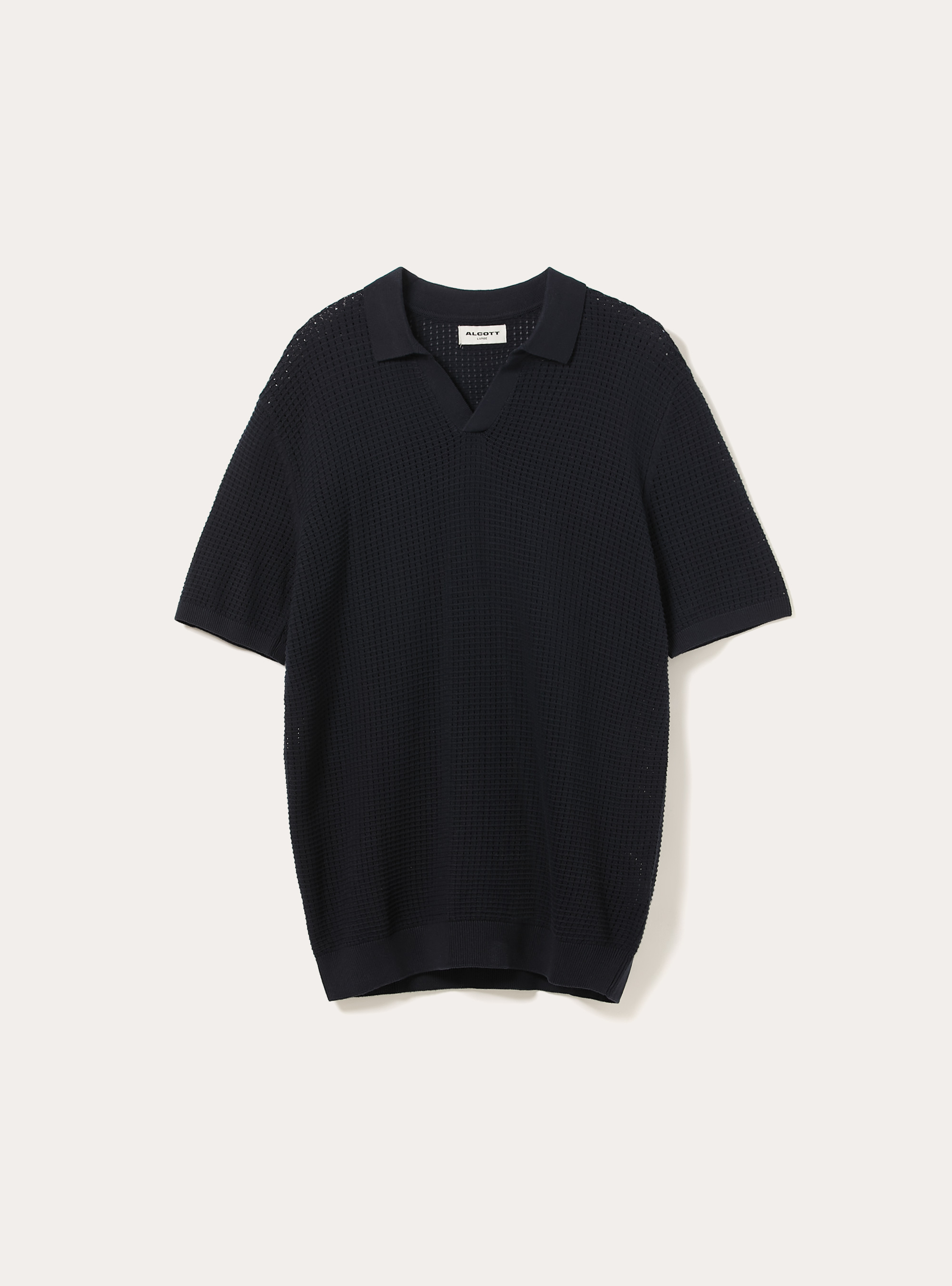 Polo-Shirt aus durchbrochenem Strick, NA2 NAVY MEDIUM