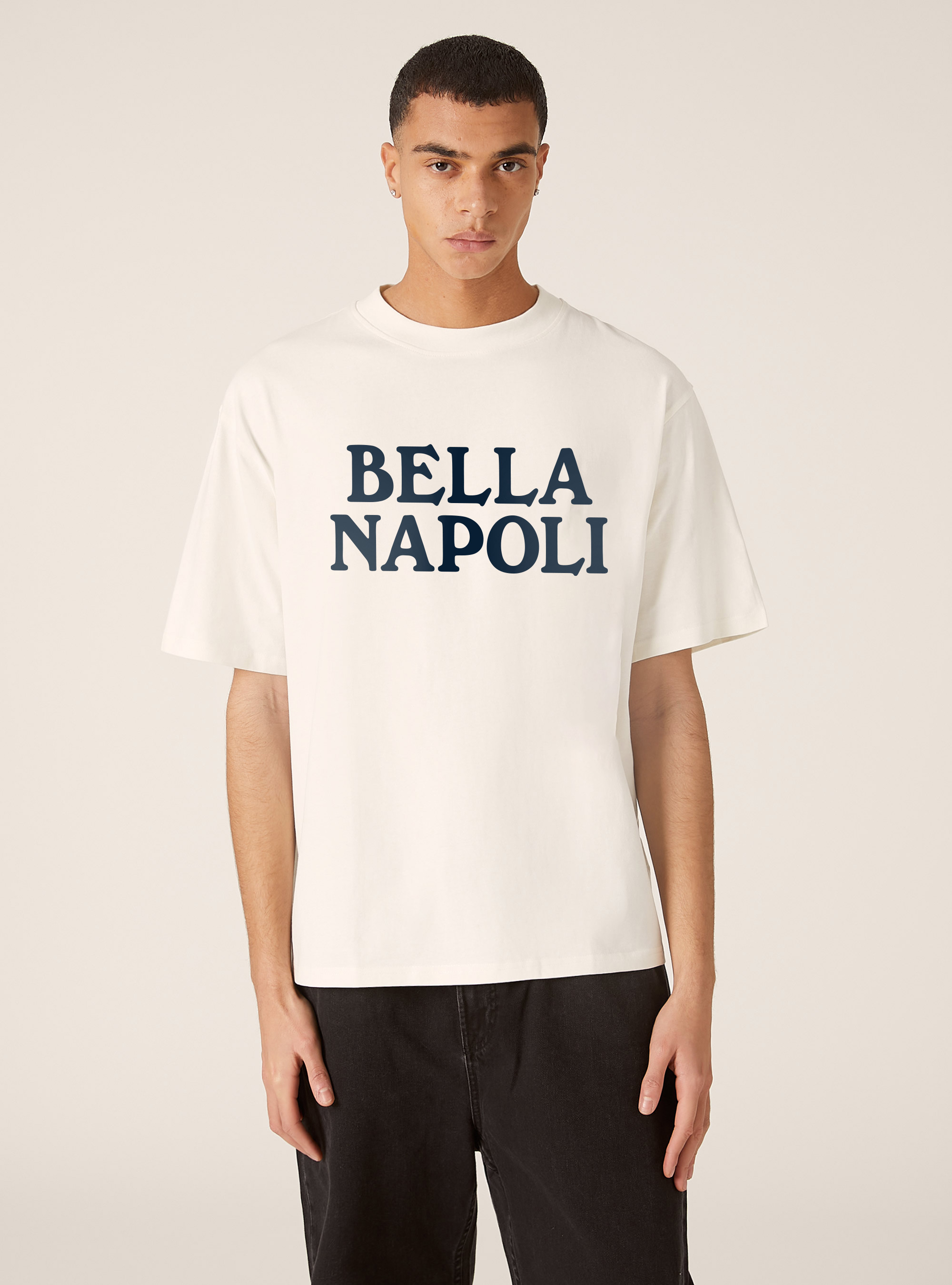 T-shirt &agrave; coupe large avec imprim&eacute; Bella Napoli, WH2 WHITE