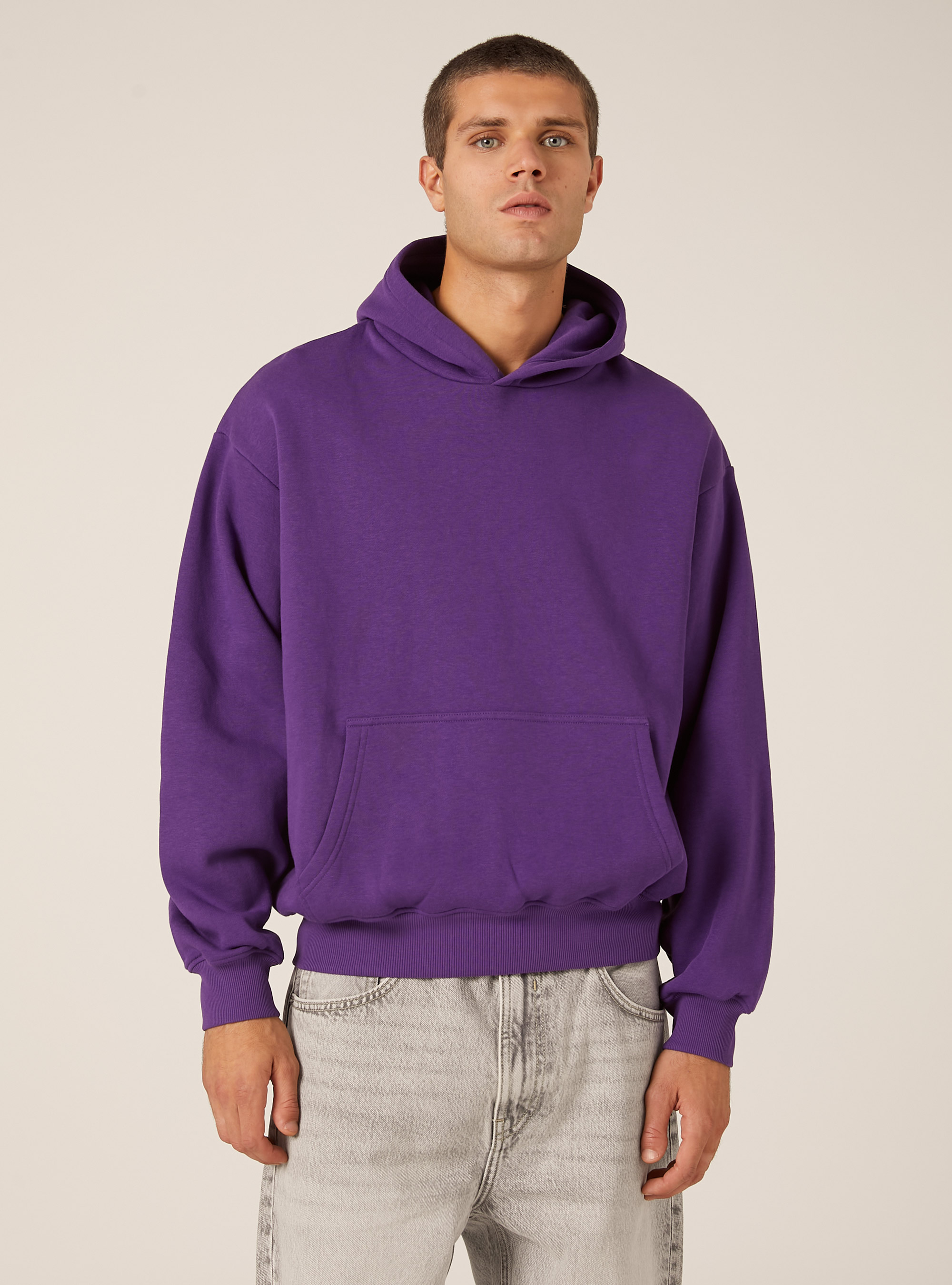 Felpa con cappuccio boxy fit, VI2 VIOLET MEDIUM