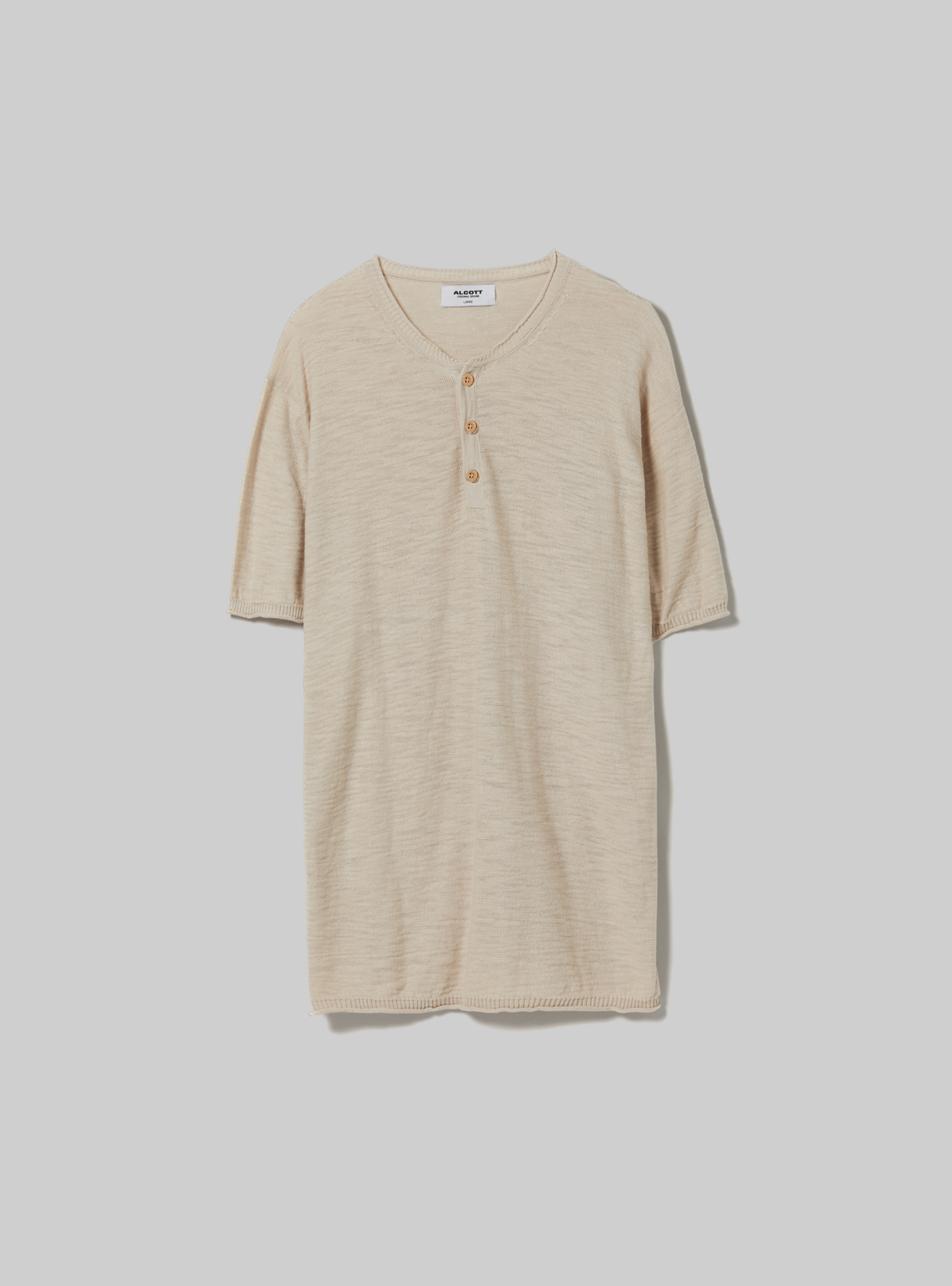 Short-sleeved pullover with seraphim collar, BG3 BEIGE LIGHT