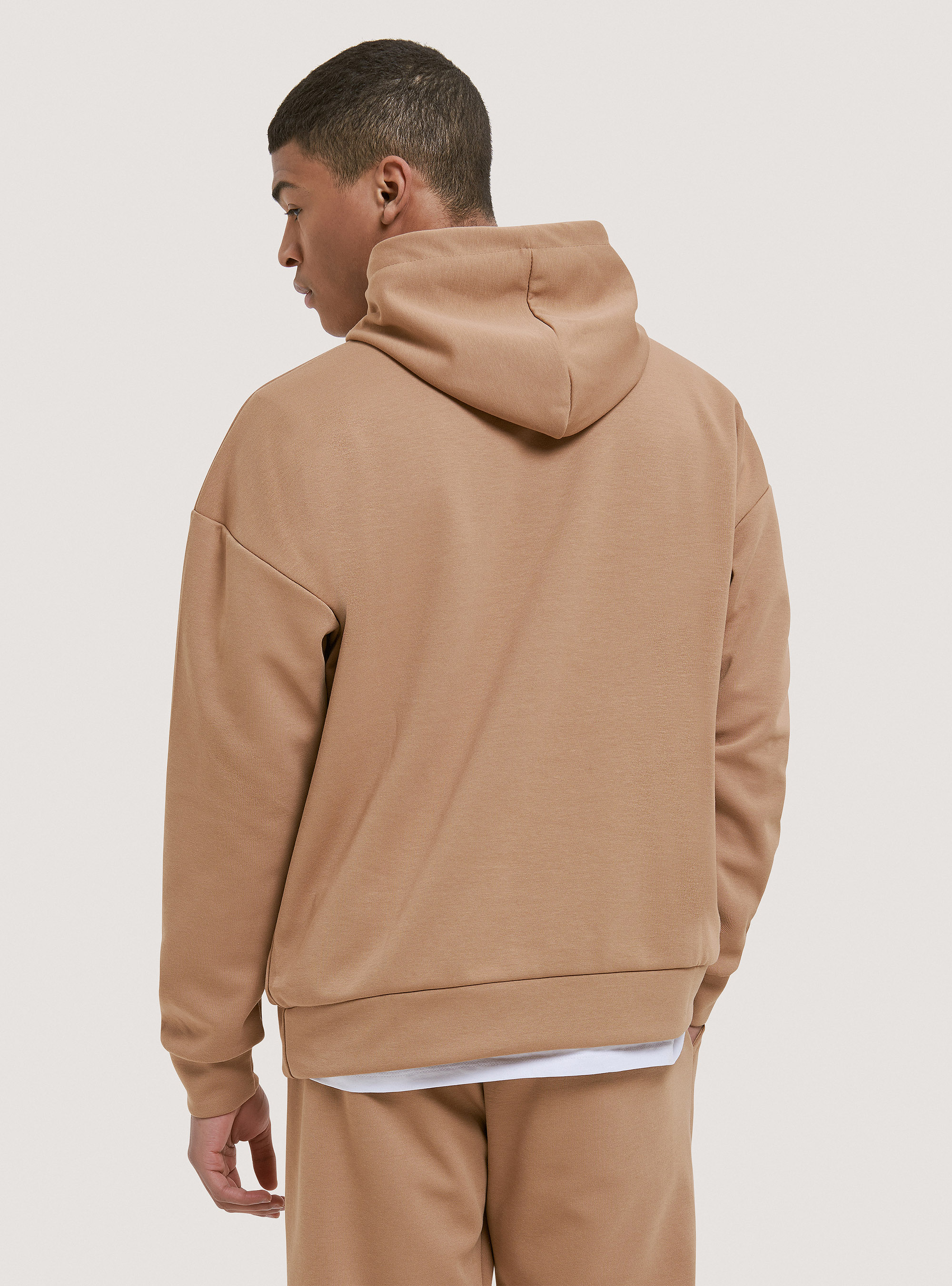 Sudadera básica con capucha, CAMELLO