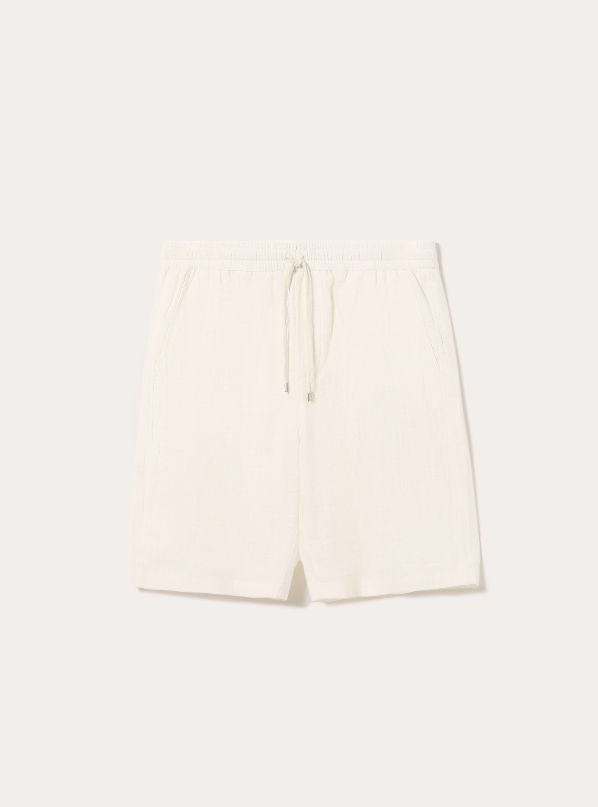 Cotton bermuda shorts with elastic waistband, WH2 WHITE