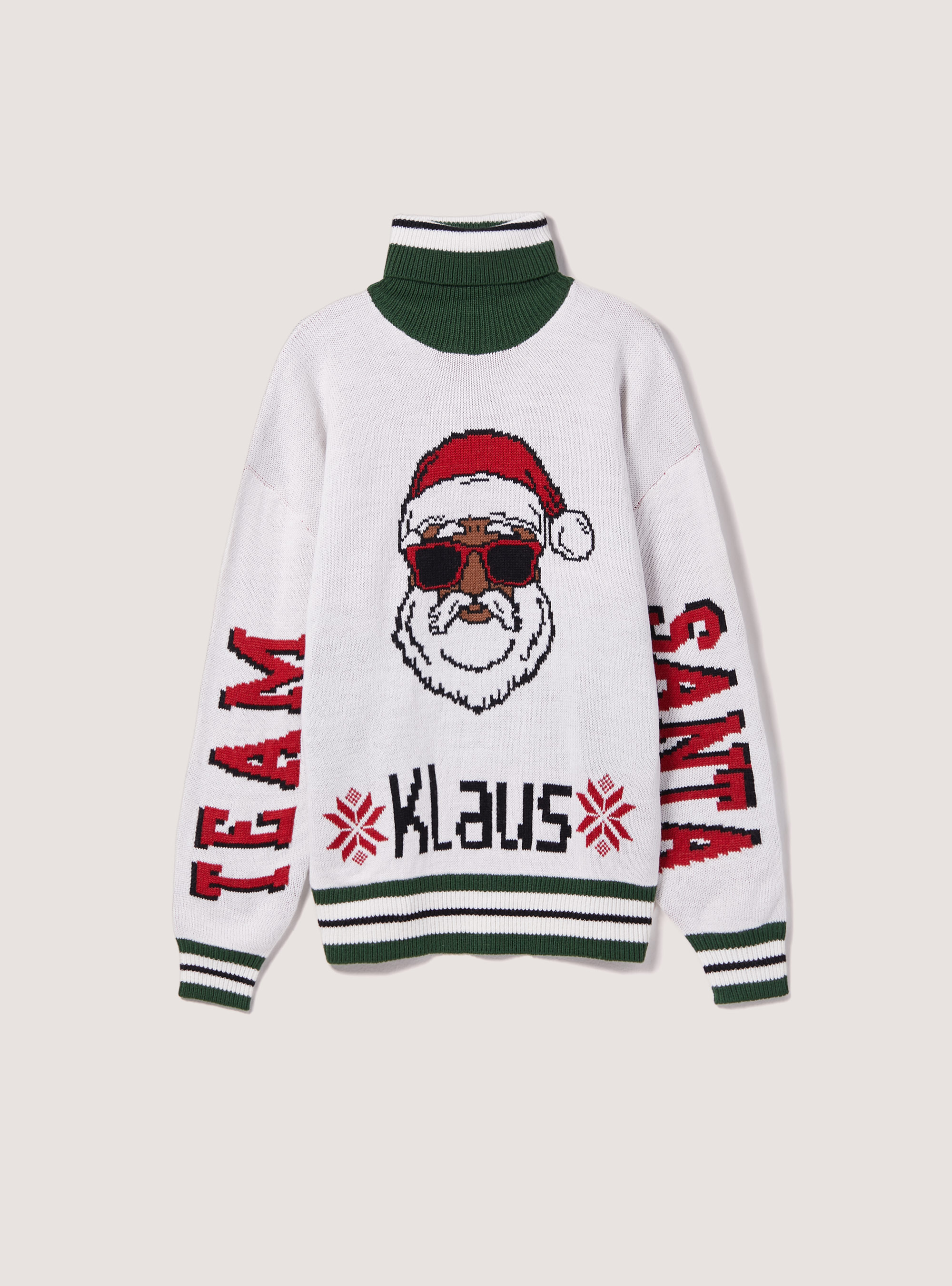 Christmas Collection turtleneck pullover, WH1 OFF WHITE